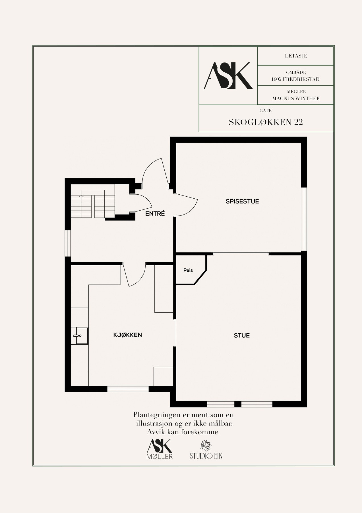 Plantegning 1. etasje Galleribilde