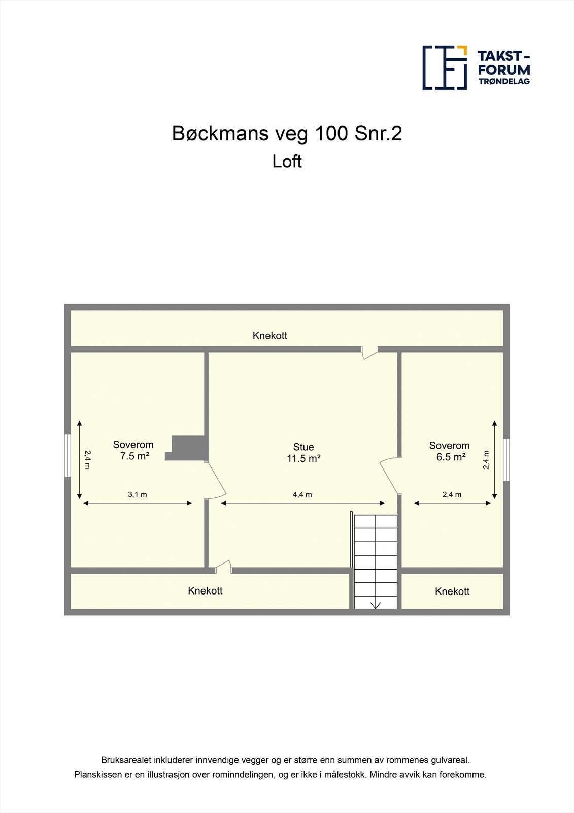 Planskisse loft. Galleribilde