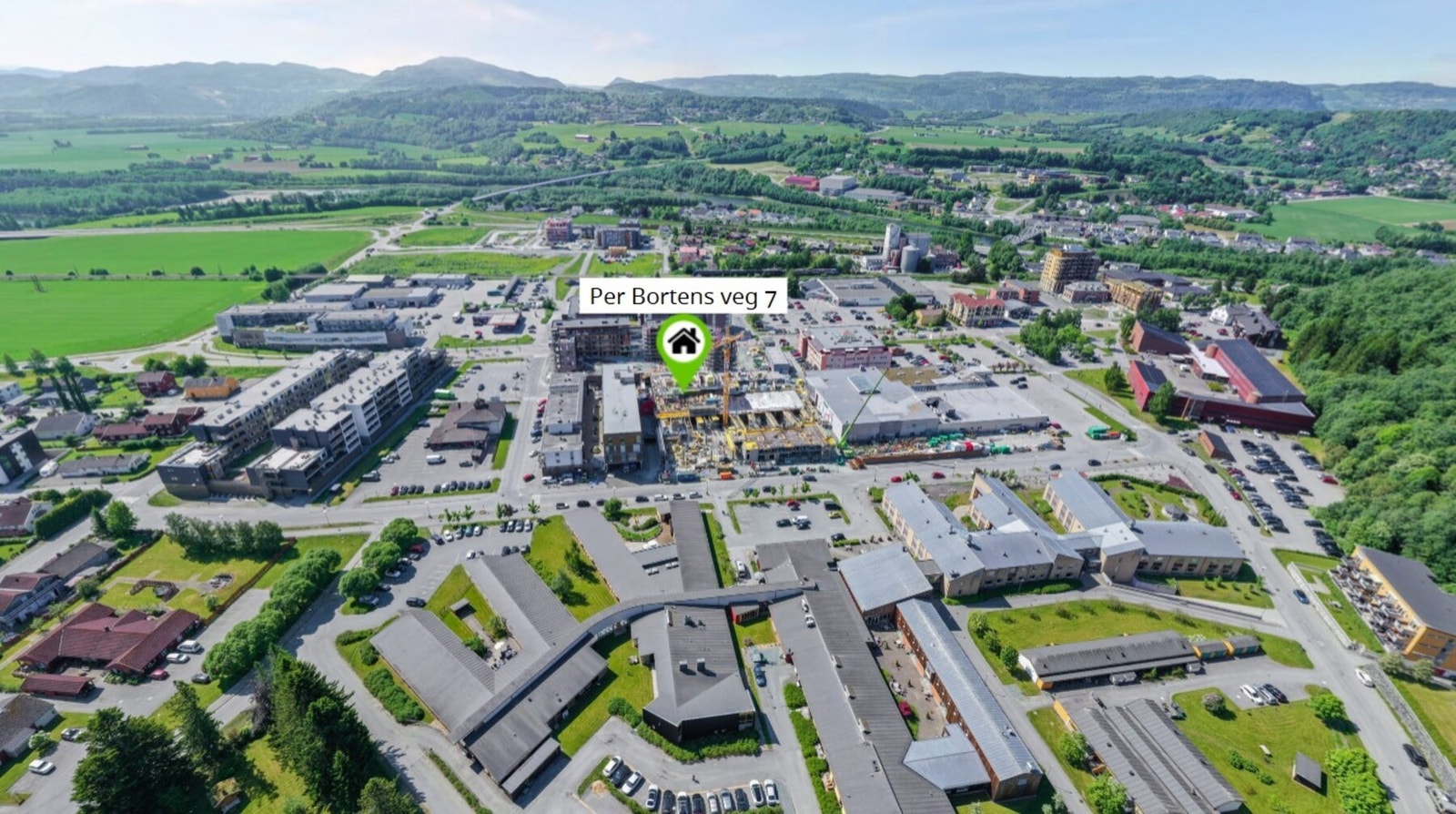 Klikk deg inn på "360-visning" - ikonet og gjør deg kjent med nabolaget. Galleribilde