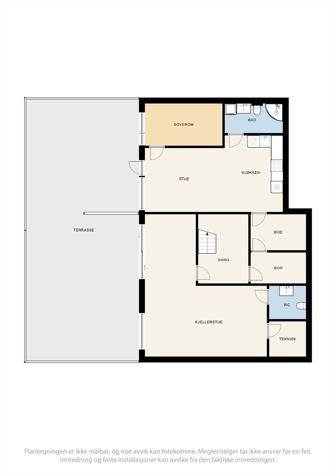 Plantegning u. etasje. Galleribilde