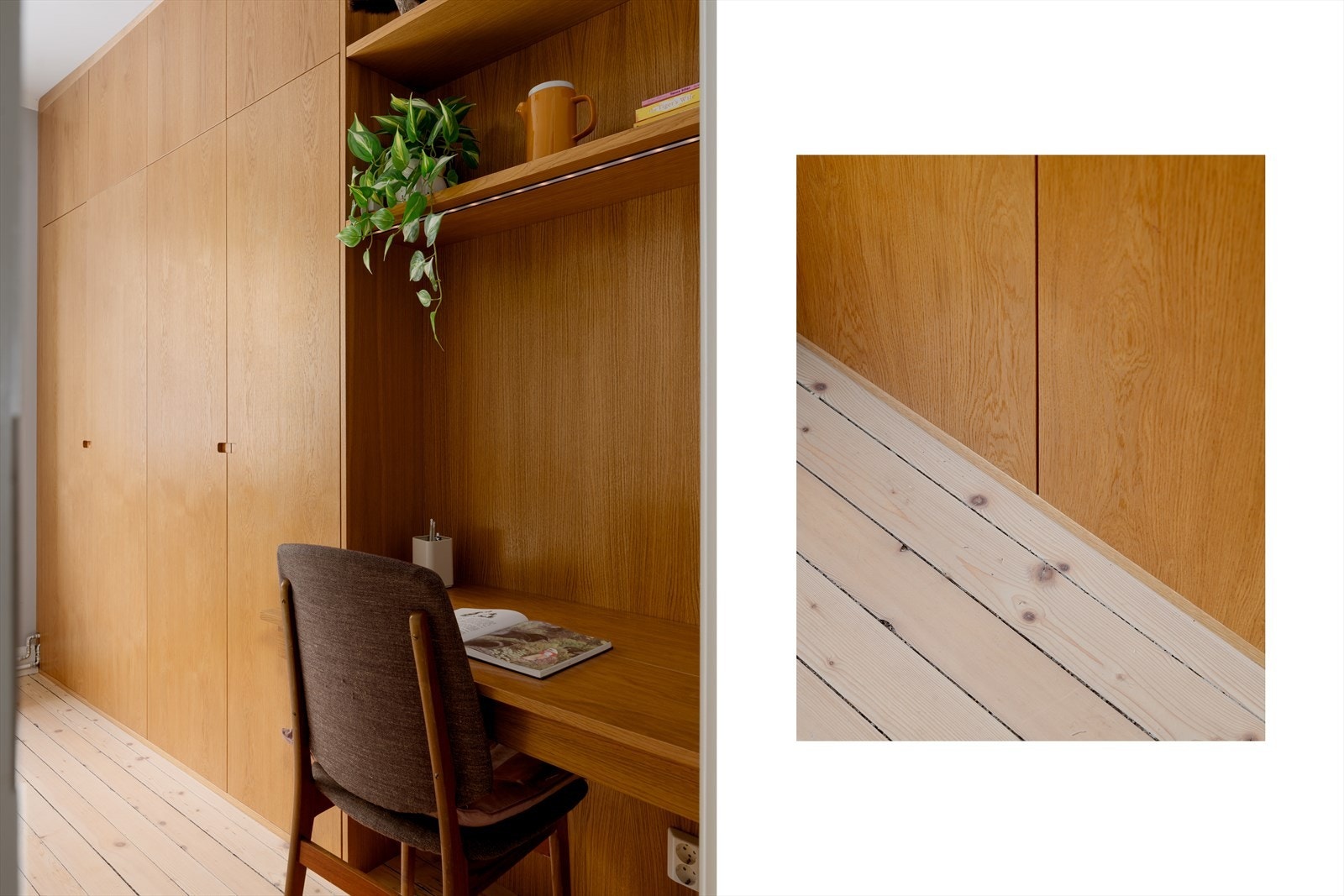 Også på soverom nr.2 finner man garderobeløsning i nisje med skrivebord! Galleribilde