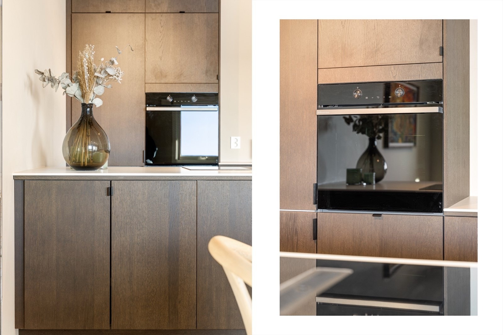 Leiligheten har et tidsriktig og velutstyrt Epoq-kjøkken med integrerte hvitevarer, store arbeidsflater og gode oppbevaringsmuligheter Galleribilde