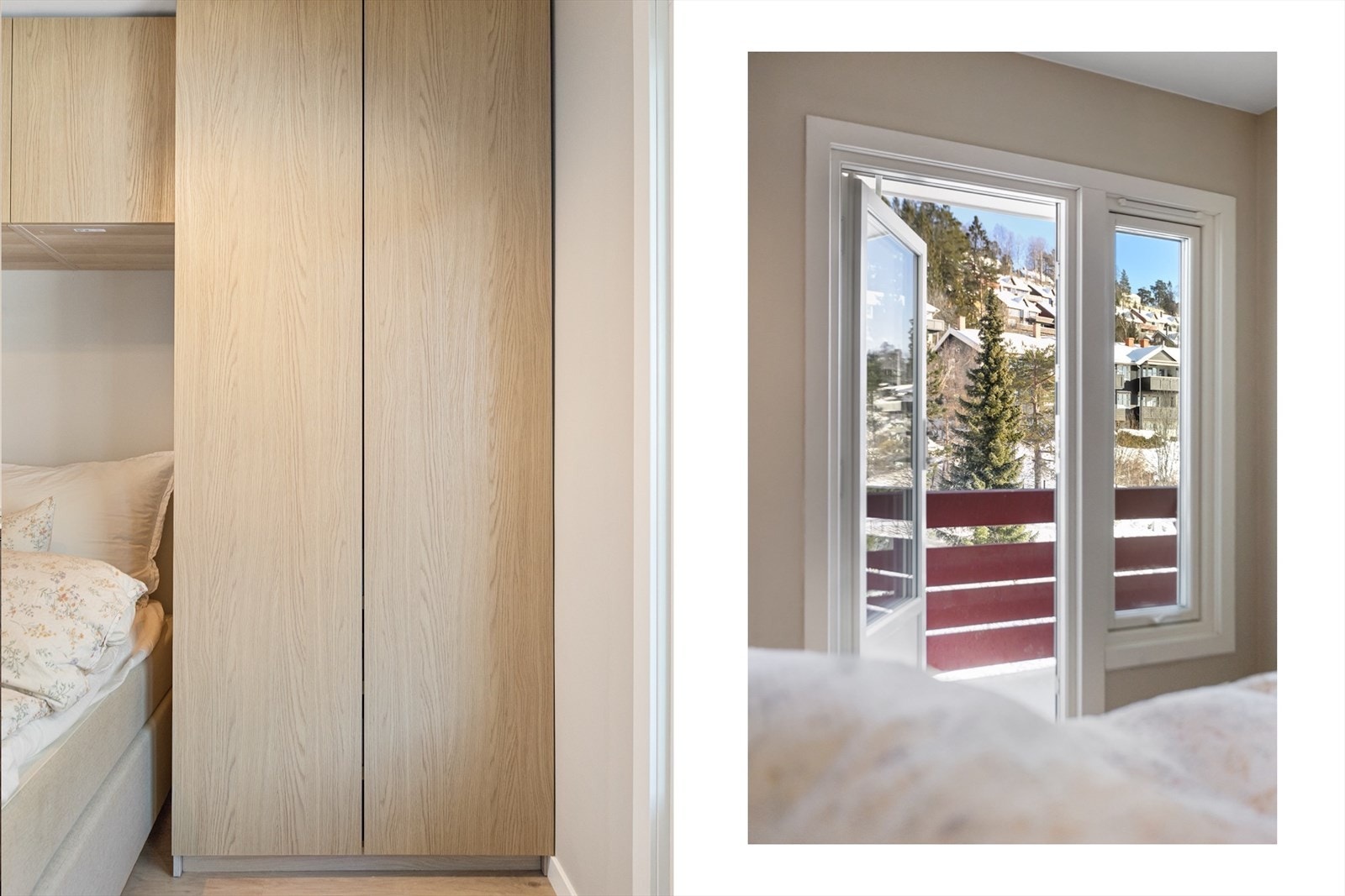 Leiligheten er gjennomgående med uteplasser på begge sider Galleribilde