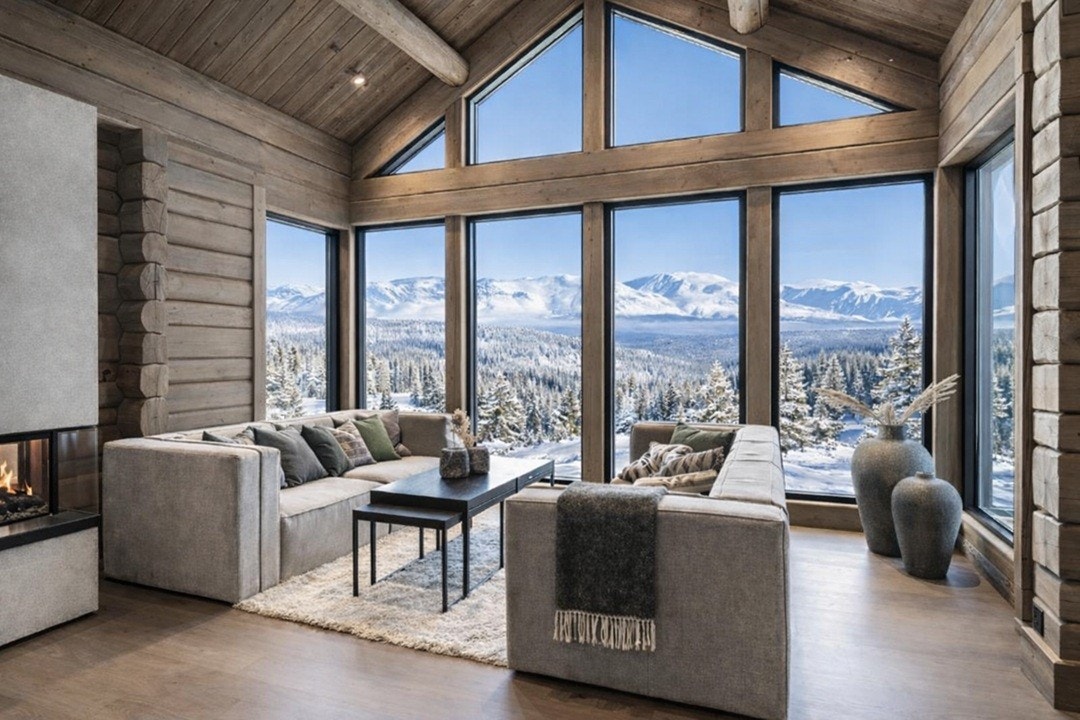 Store vindusflater med fantastisk utsikt (illustrert) Galleribilde