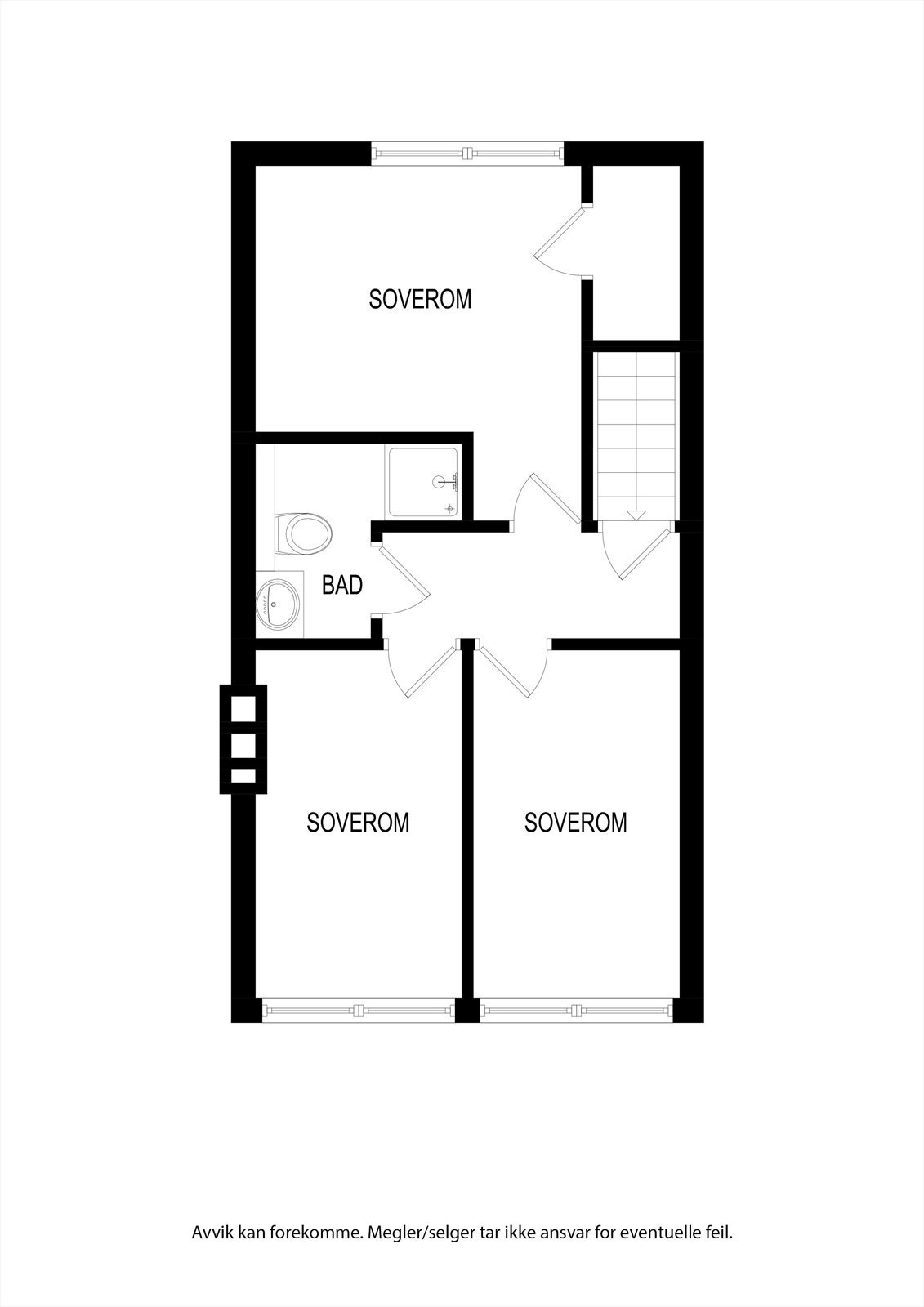 2. et.: Trapperom, 3 soverom, bad Galleribilde