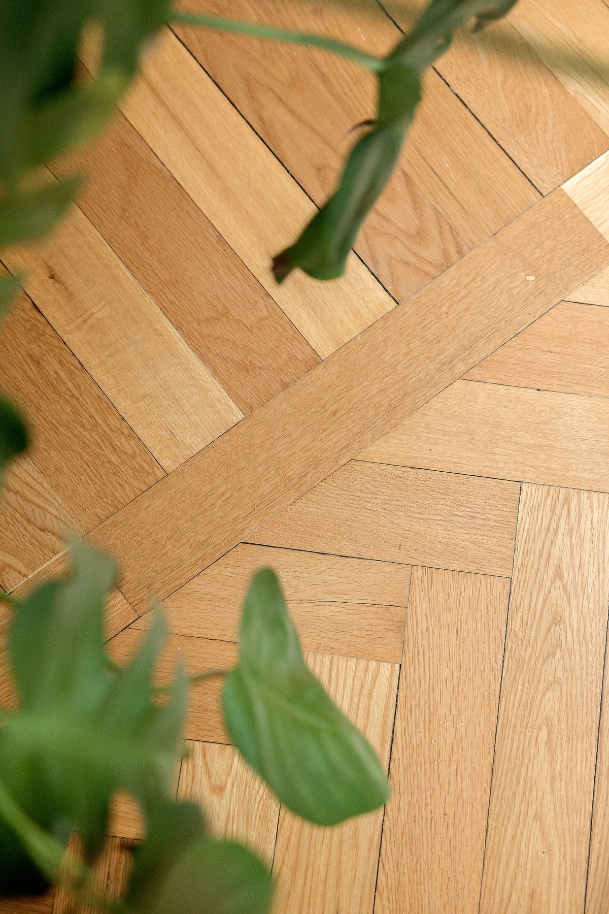 Heltre enstavs fiskebensparkett. Galleribilde