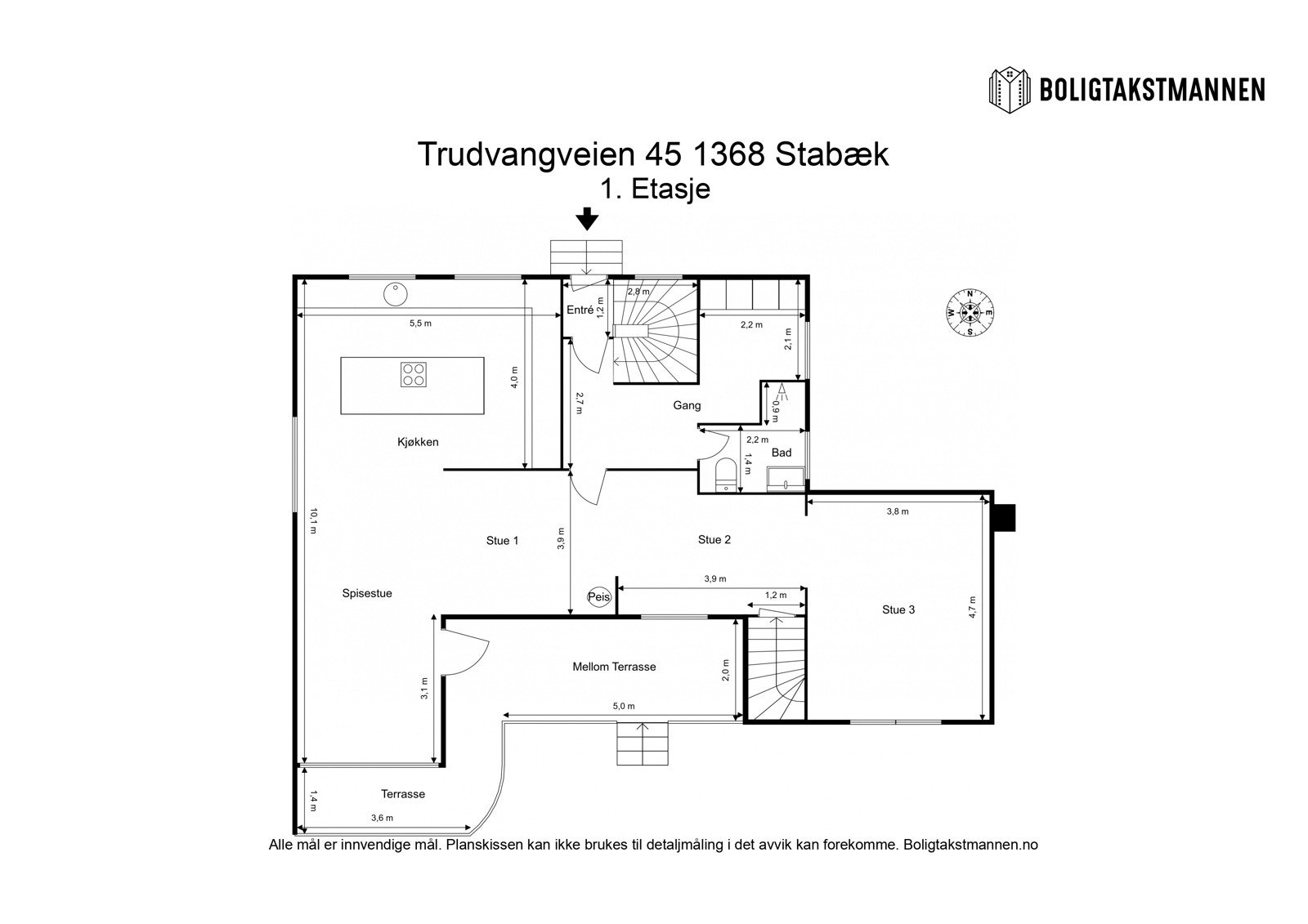 Plantegning hovedetasje. Galleribilde