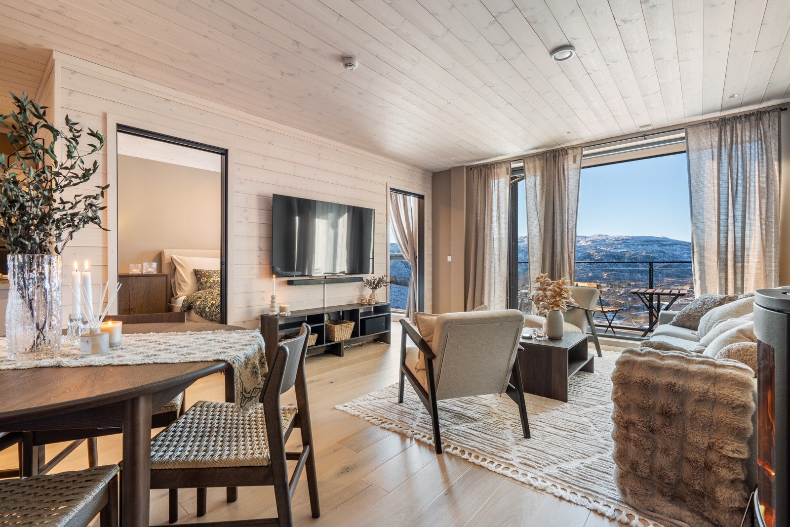 Råflott leilighet med unik beliggenhet med skibakken som nærmeste nabo. Galleribilde