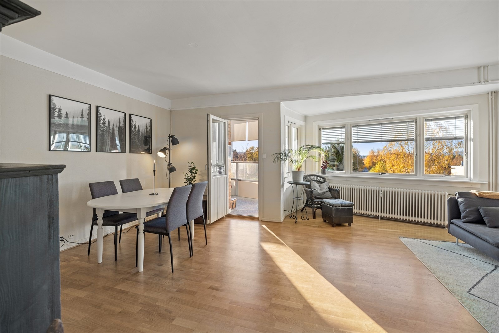 Stue med spisestuedel Galleribilde