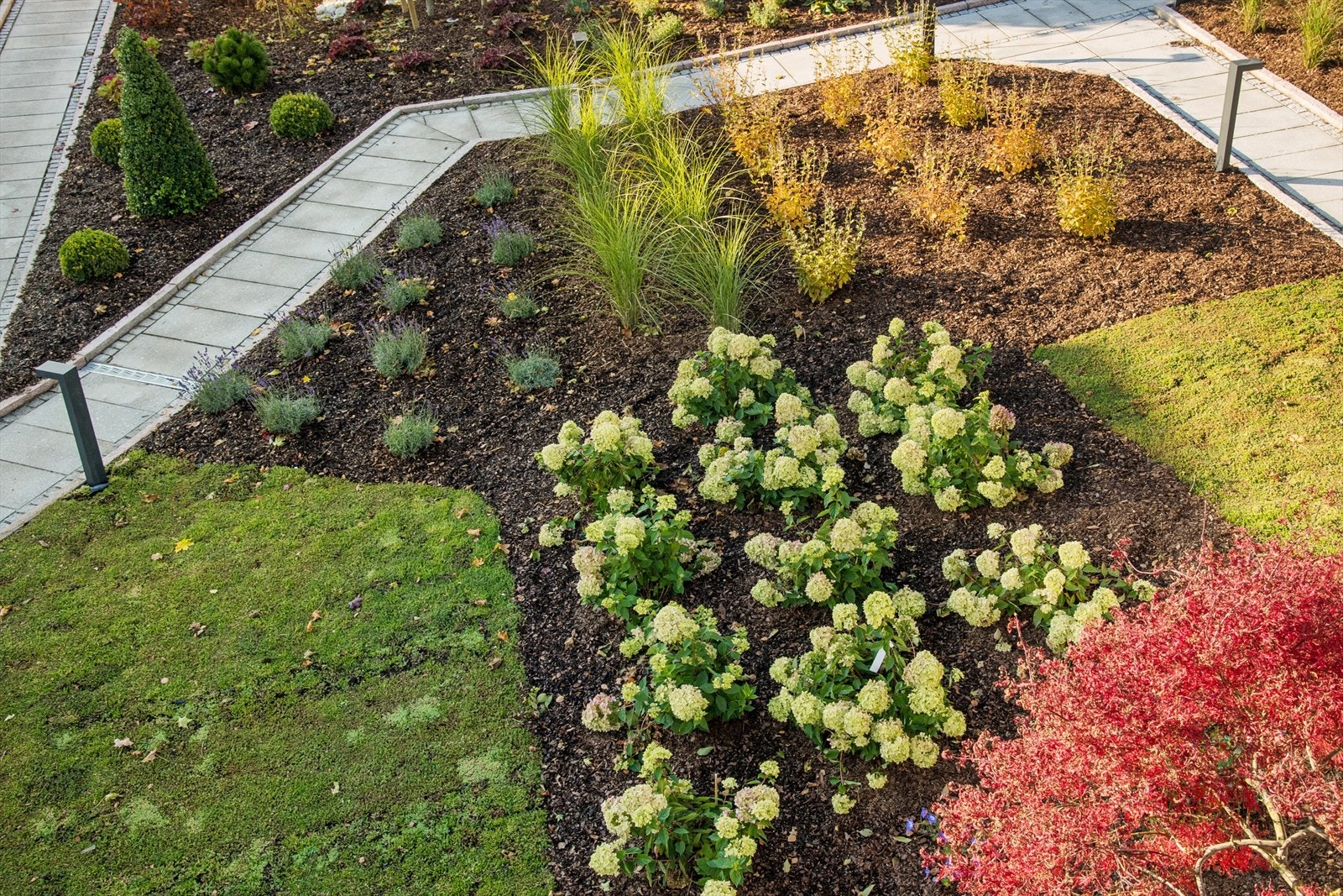 Uteområdet er pent opparbeidet med grøntområder og internstier. Galleribilde