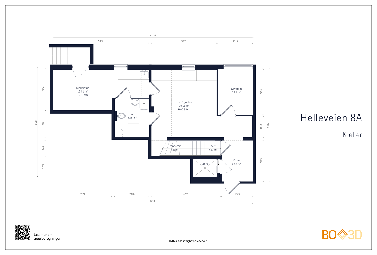 Plantegning underetasje. Galleribilde