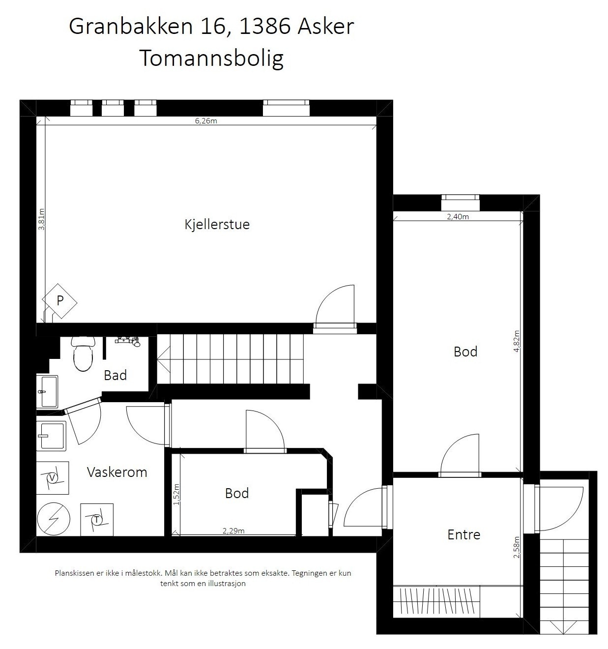 Plantegning kjeller. Galleribilde