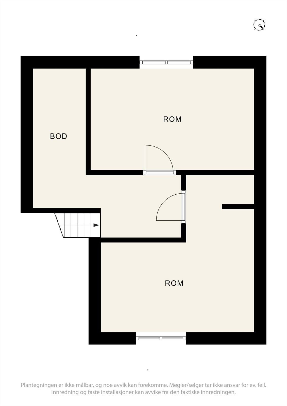 Plantegning hems, etasjen er innredet, ikke søkt godkjent. Galleribilde