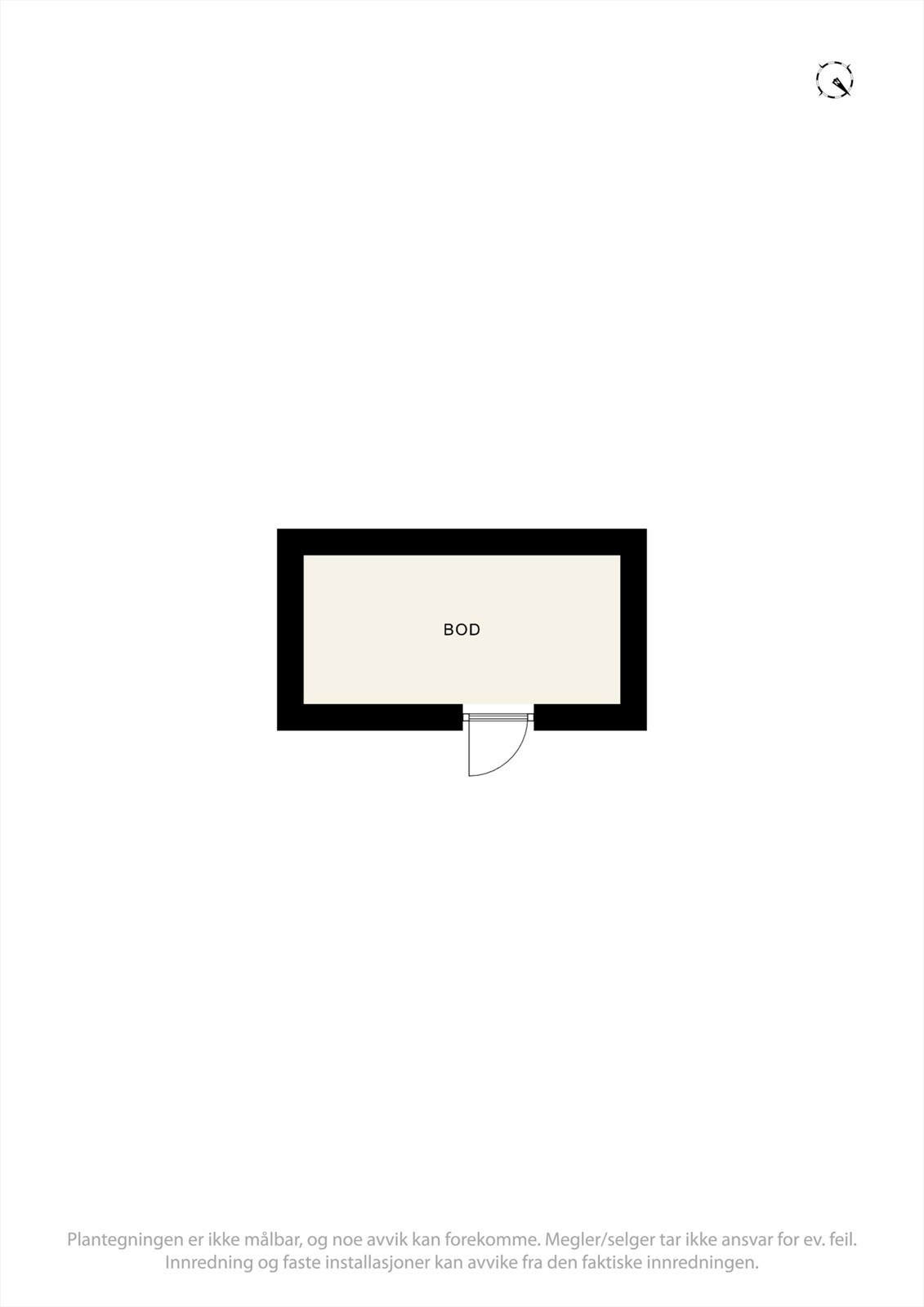 Plantegning frittstående utebod for lagring av ski og utstyr. Galleribilde