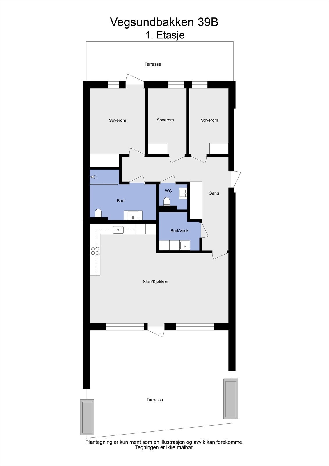 Plantegning - Vegsundbakken 39B - 2D Galleribilde
