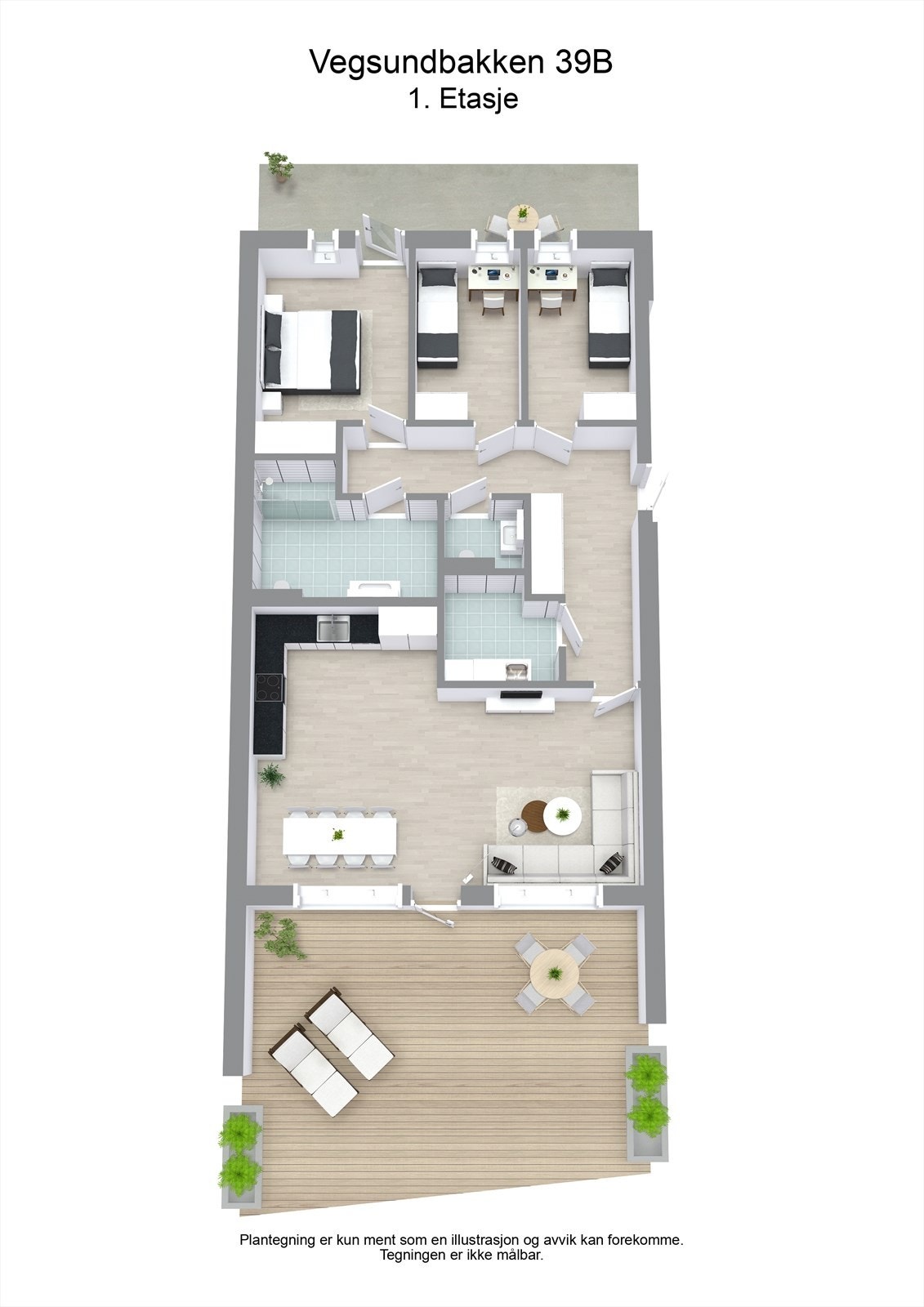 Plantegning - Vegsundbakken 39B - 3D Galleribilde