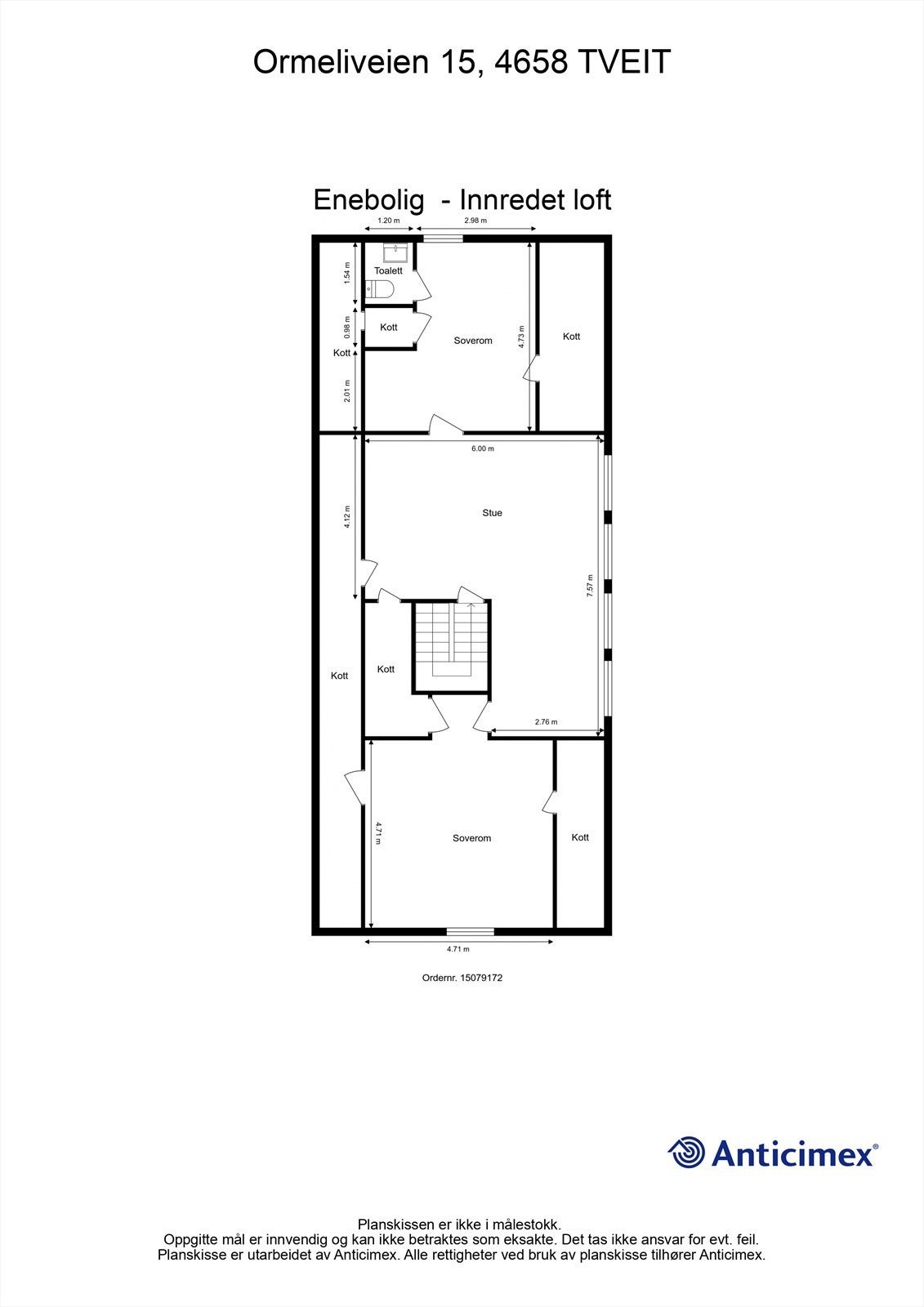 Plantegning - Innredet loft Galleribilde