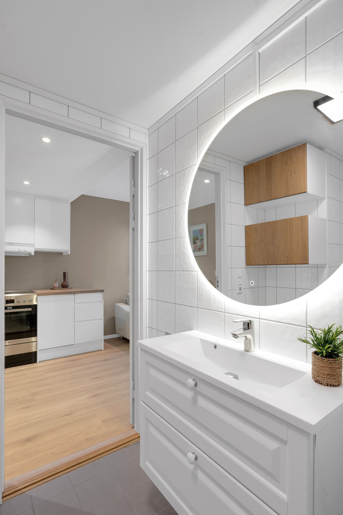 Badet er flislagt. Galleribilde