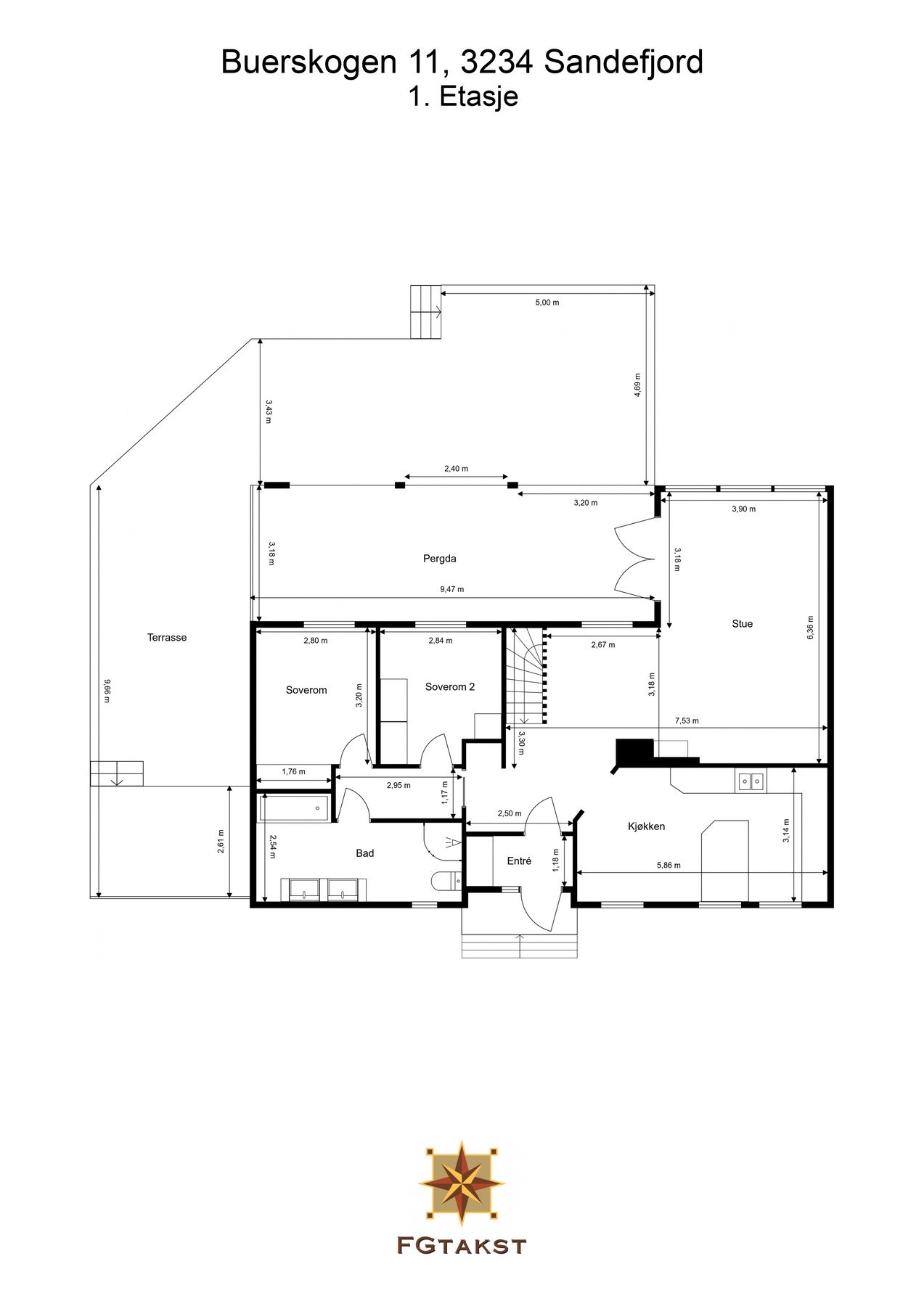 Plantegning hovedetasjen Galleribilde