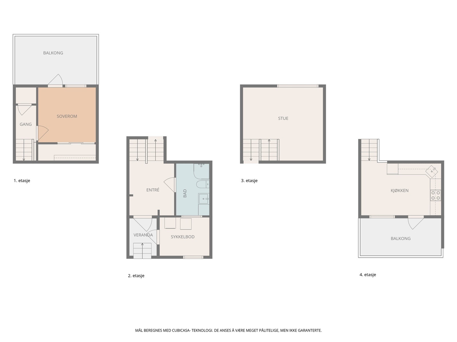 Planskisser med 4 halvplan Galleribilde