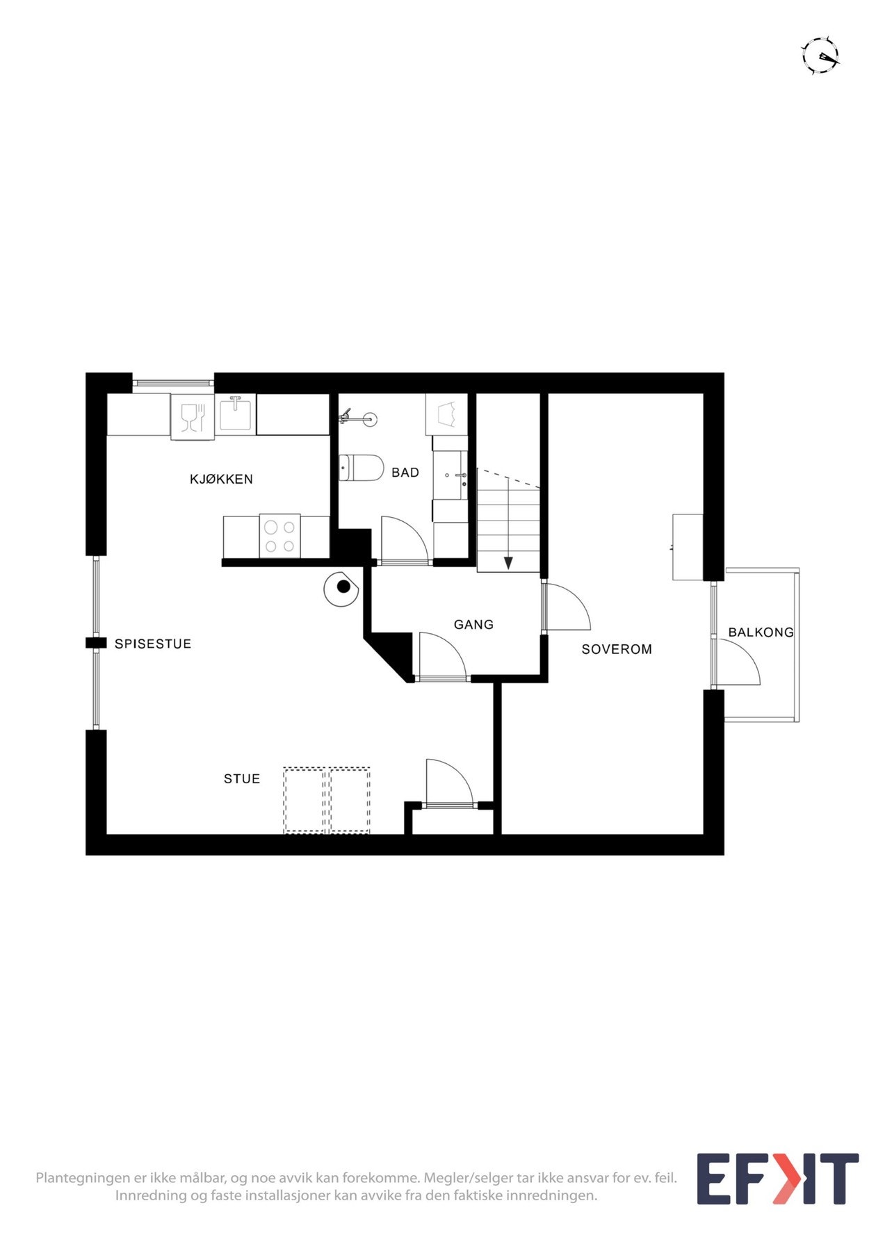 Plantegning loftsleilighet. Galleribilde