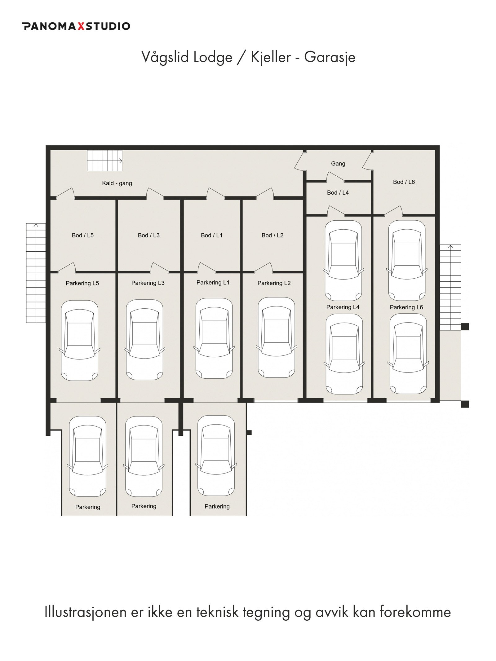 Plantegning garasje og bod. Galleribilde