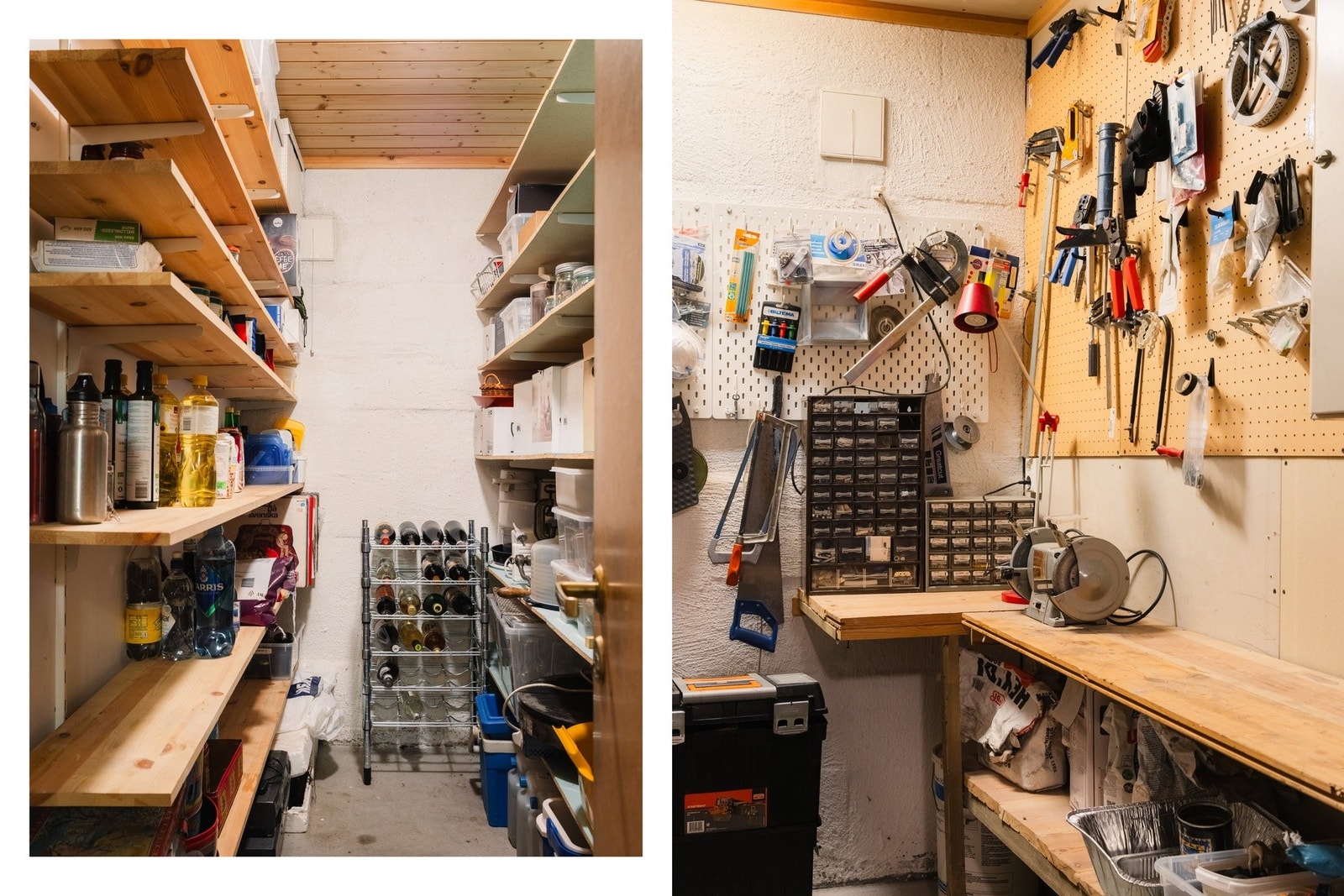 Bod/verksted med hyller og benkeplass - perfekt for hobby, lagring og praktiske prosjekter. Et rom som gir boligen ekstra verdi i bruk. Galleribilde