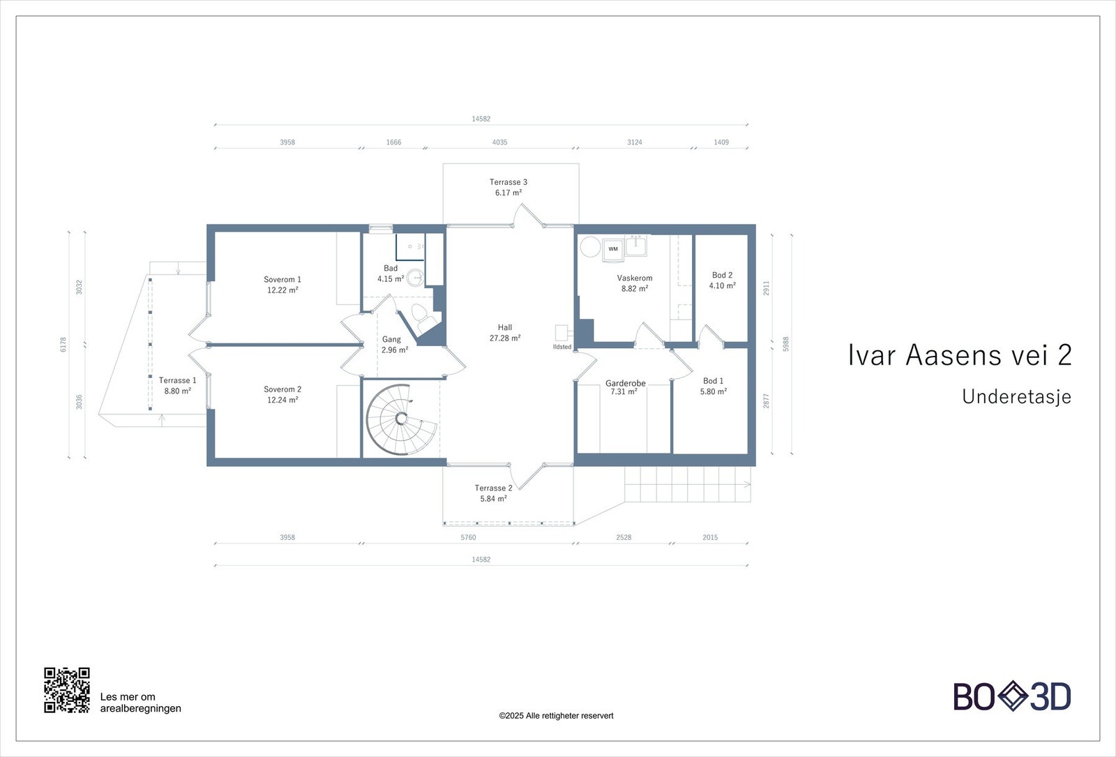 Vi legger planskissen for underetasjen her, slik at du kan orientere deg før vi går ned trappen. Galleribilde