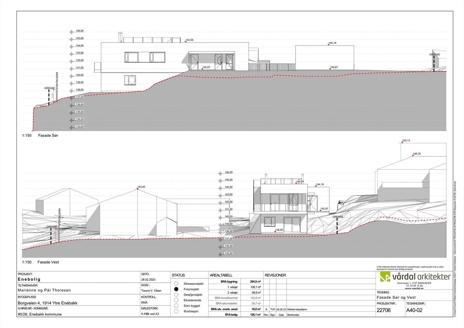 Fasadetegning Galleribilde