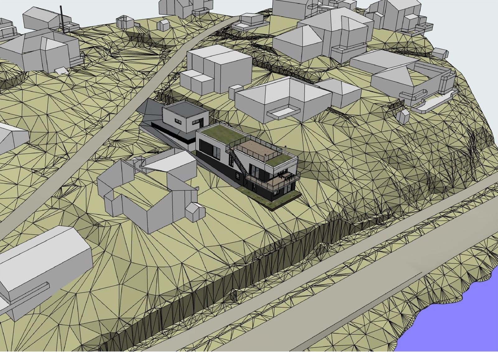 Rammetillatelse for enebolig med sekundærleilighet, garasje og støttemur Galleribilde
