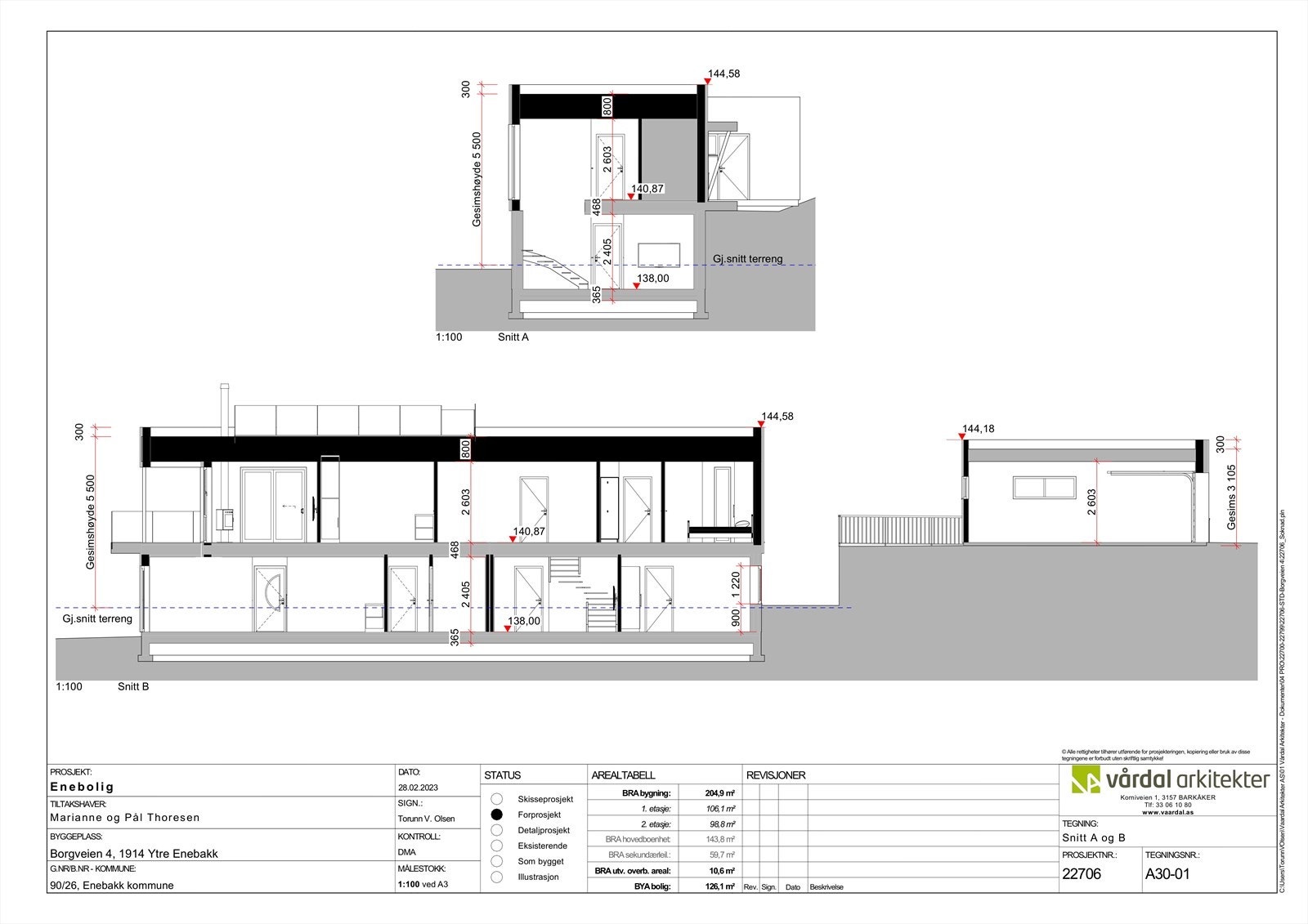 Tegning snitt Galleribilde