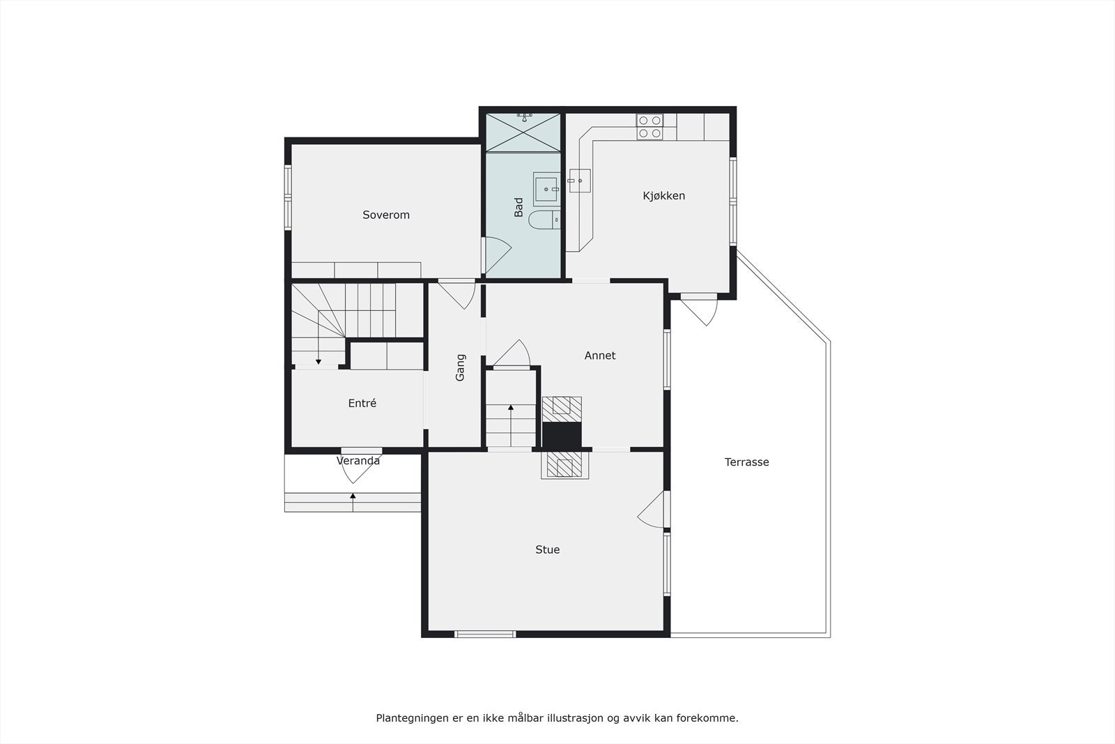 Plantegning 1. etasje Galleribilde