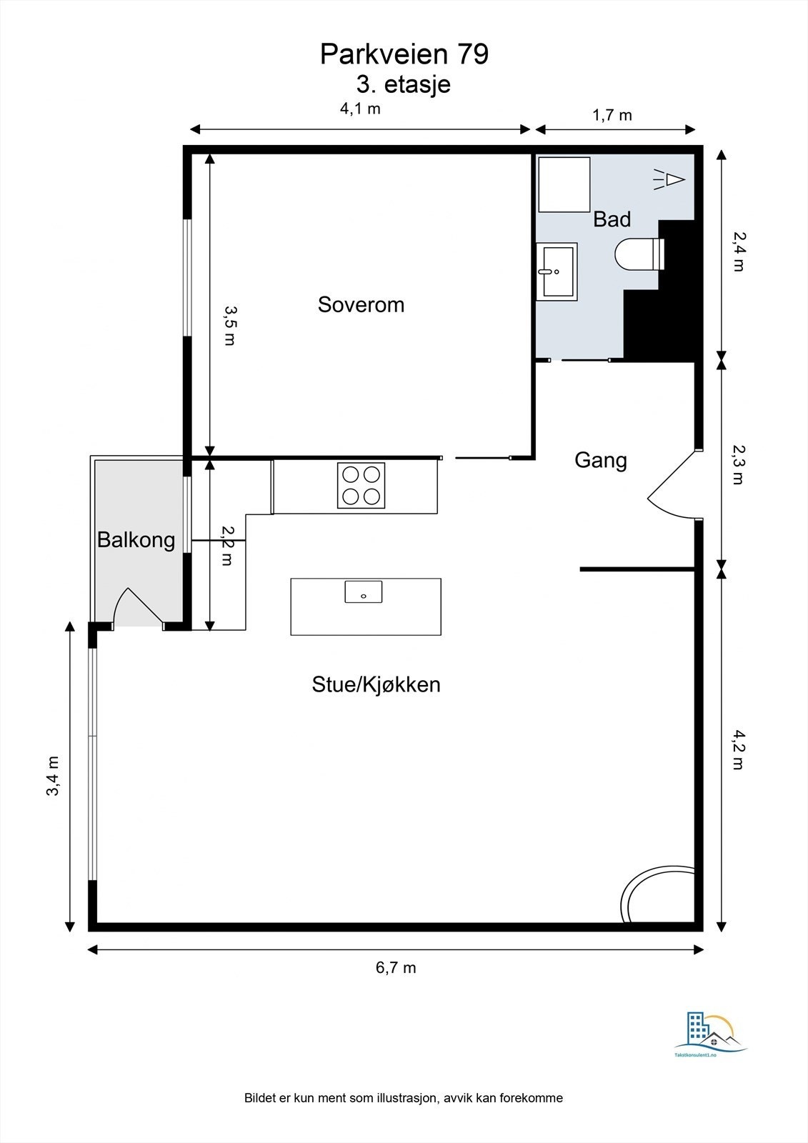 En arealeffektiv og god planløsning skiller soverommet fra de sosiale sonene. Galleribilde