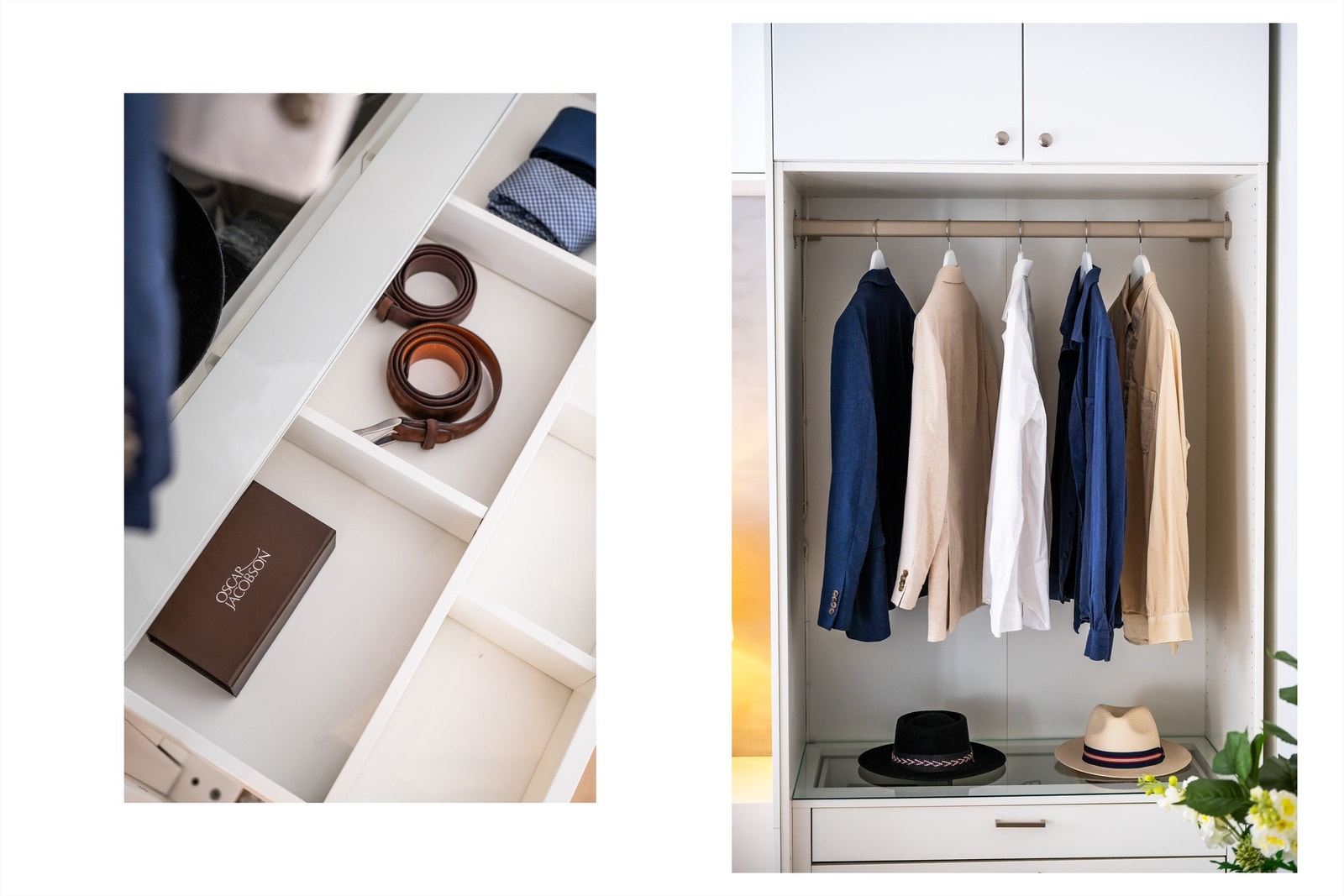 Garderoben er innredet med praktiske skuffer og hyller for god organisering. Galleribilde