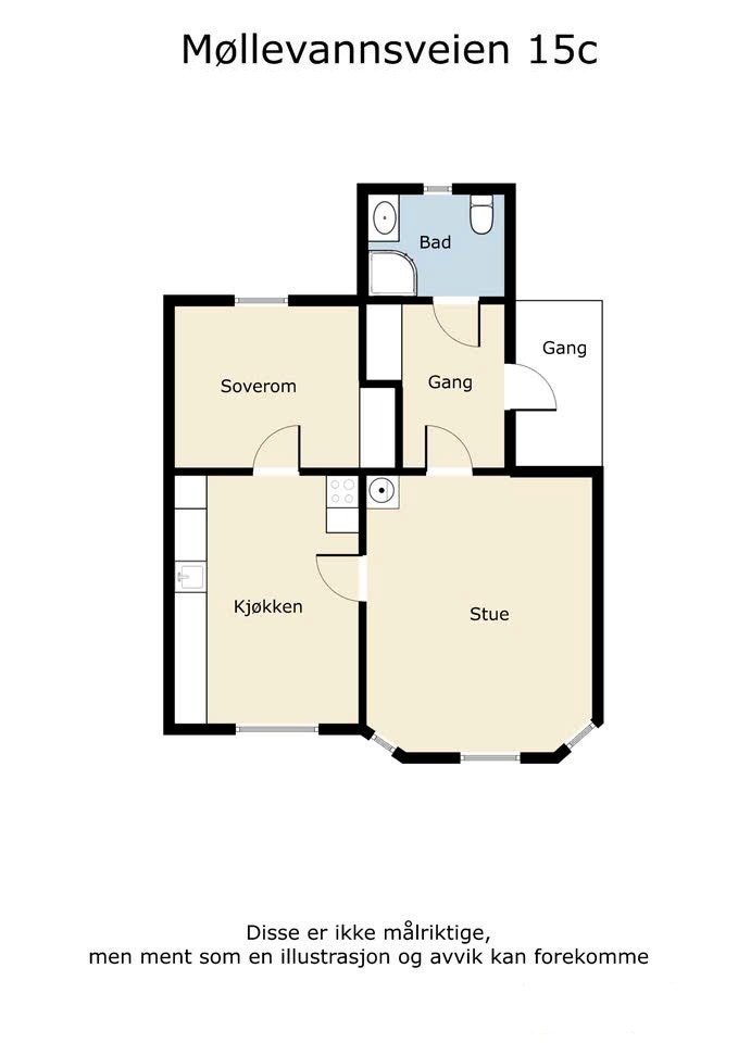 Plantegning Møllevannsveien 15C Galleribilde