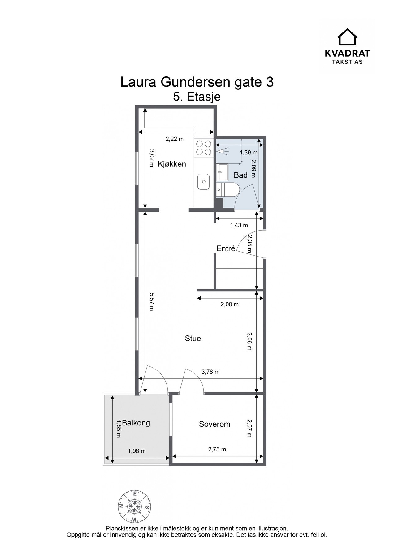 Plantegning - Laura Gundersens gate 3 - 5. etasje Galleribilde