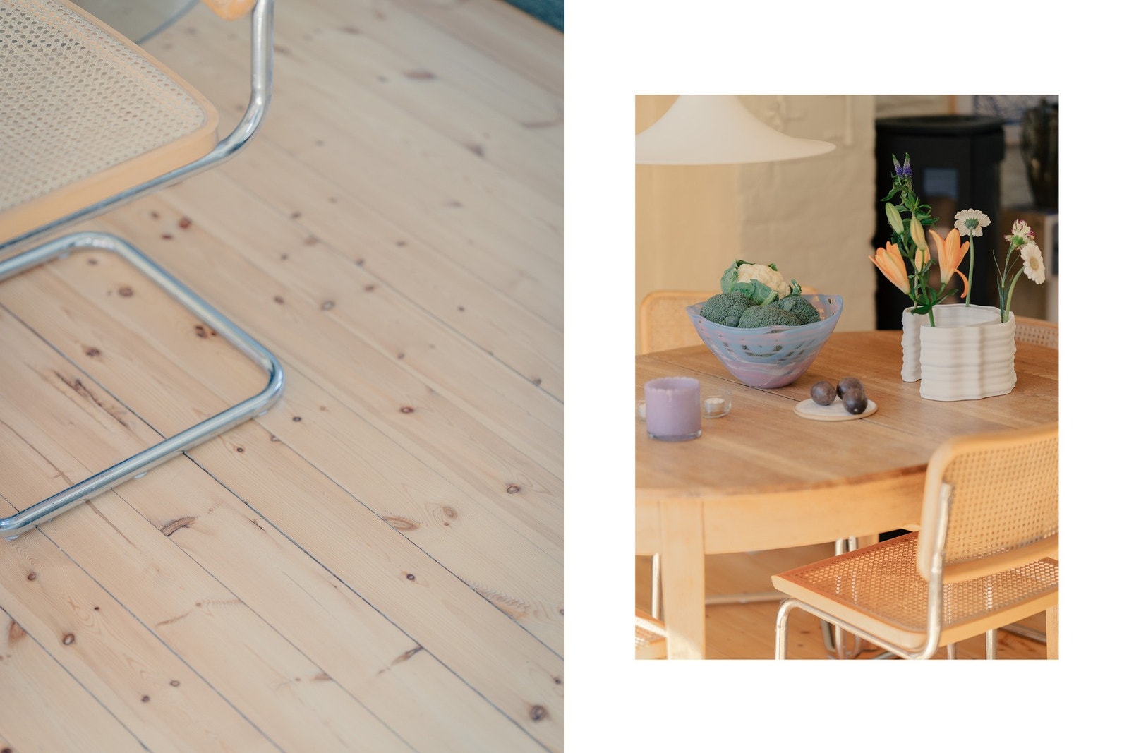 Klassiske detaljer som tregulv, takhøyde og store vindusflater tilfører rommet karakter og eleganse. Galleribilde