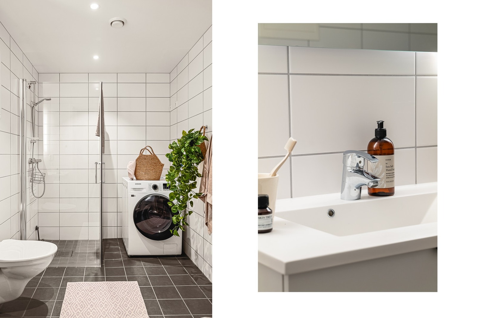 Det er opplegg for vaskemaskin/tørketrommel Galleribilde