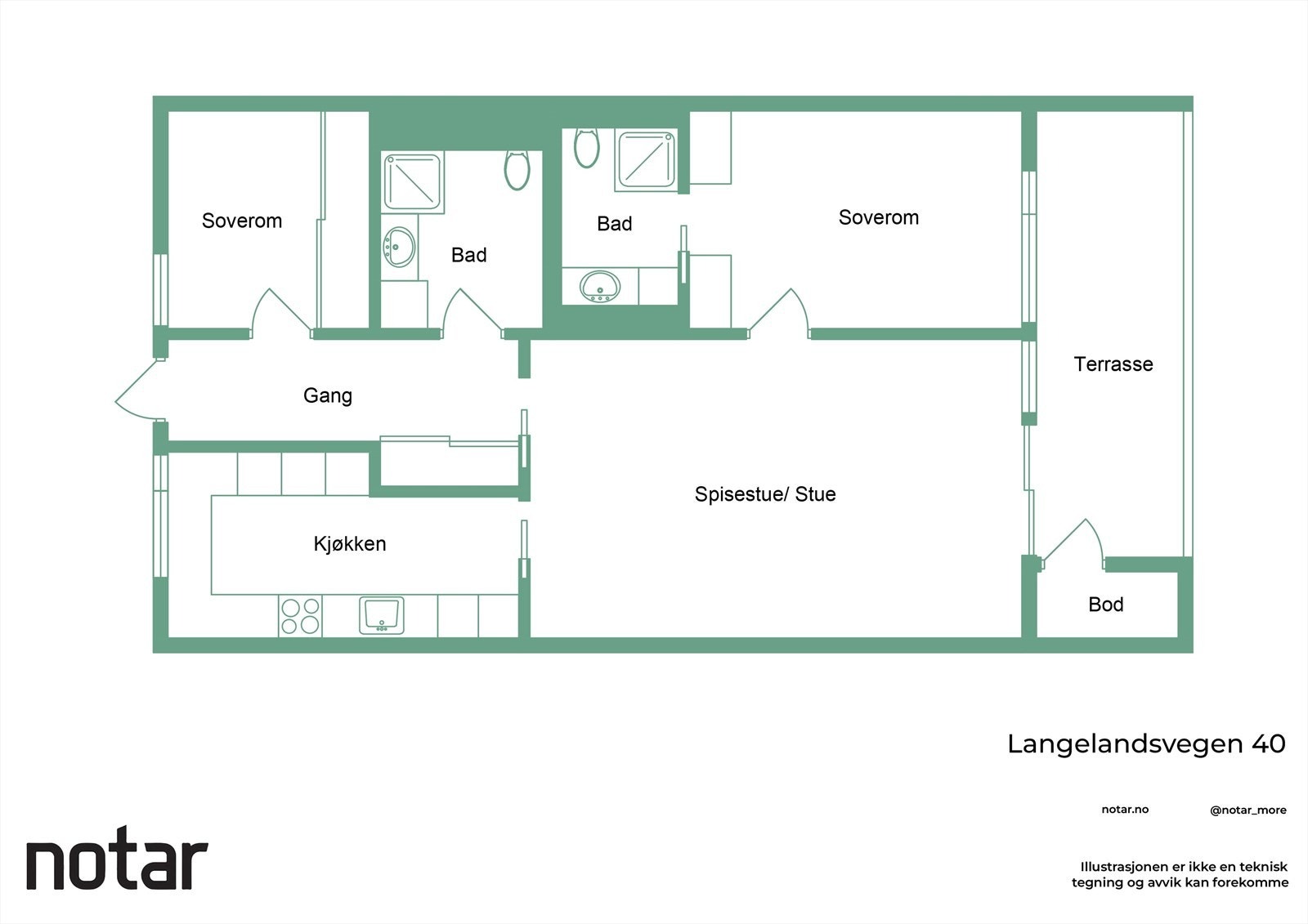 Planskisse av leiligheten Galleribilde