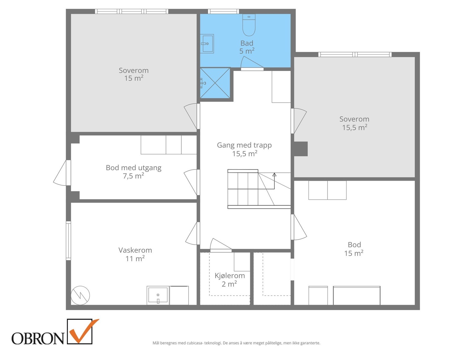 Planskisse sokkeletasje. Galleribilde