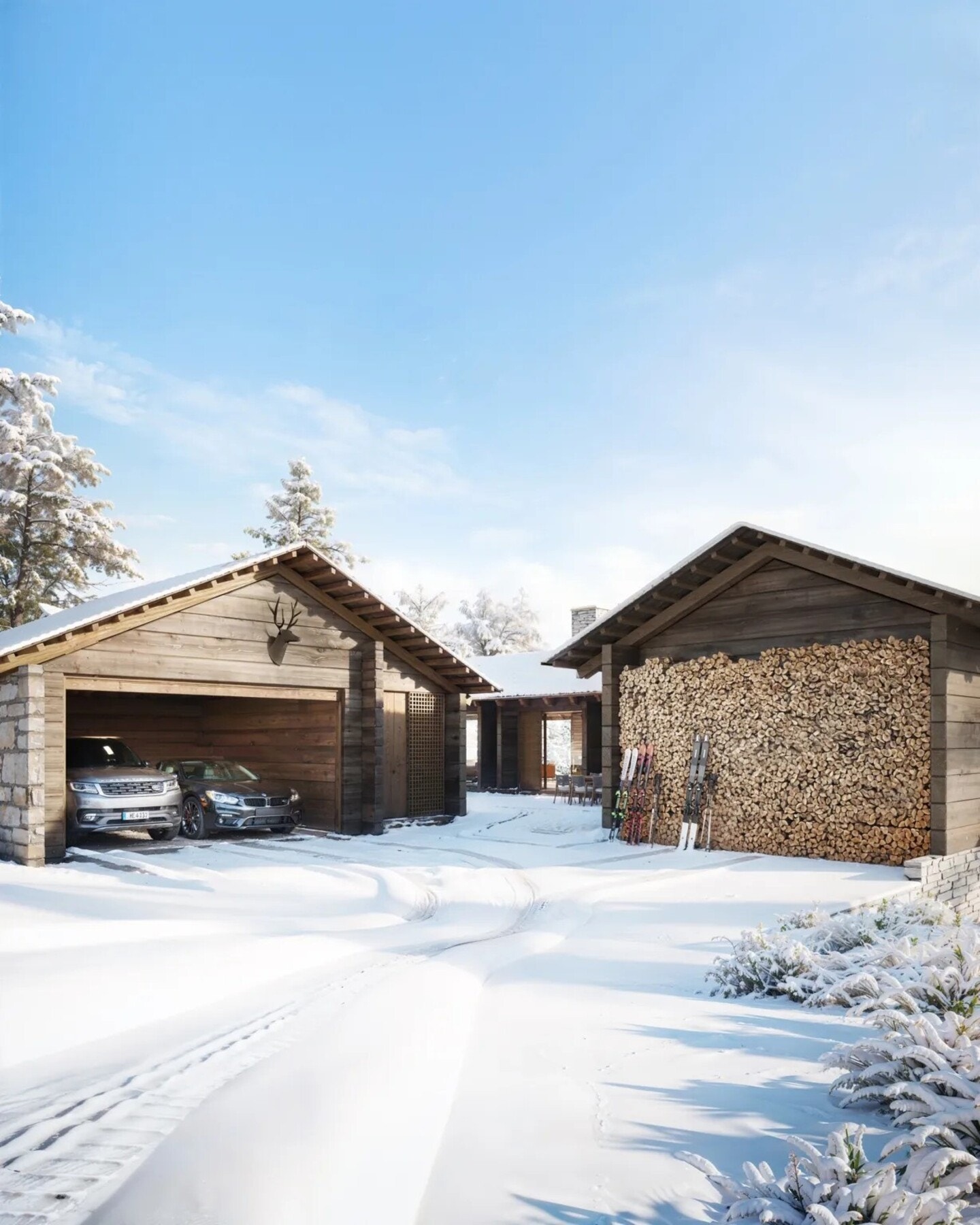 Garasje medvannbåren varme og tilhørende bod Galleribilde