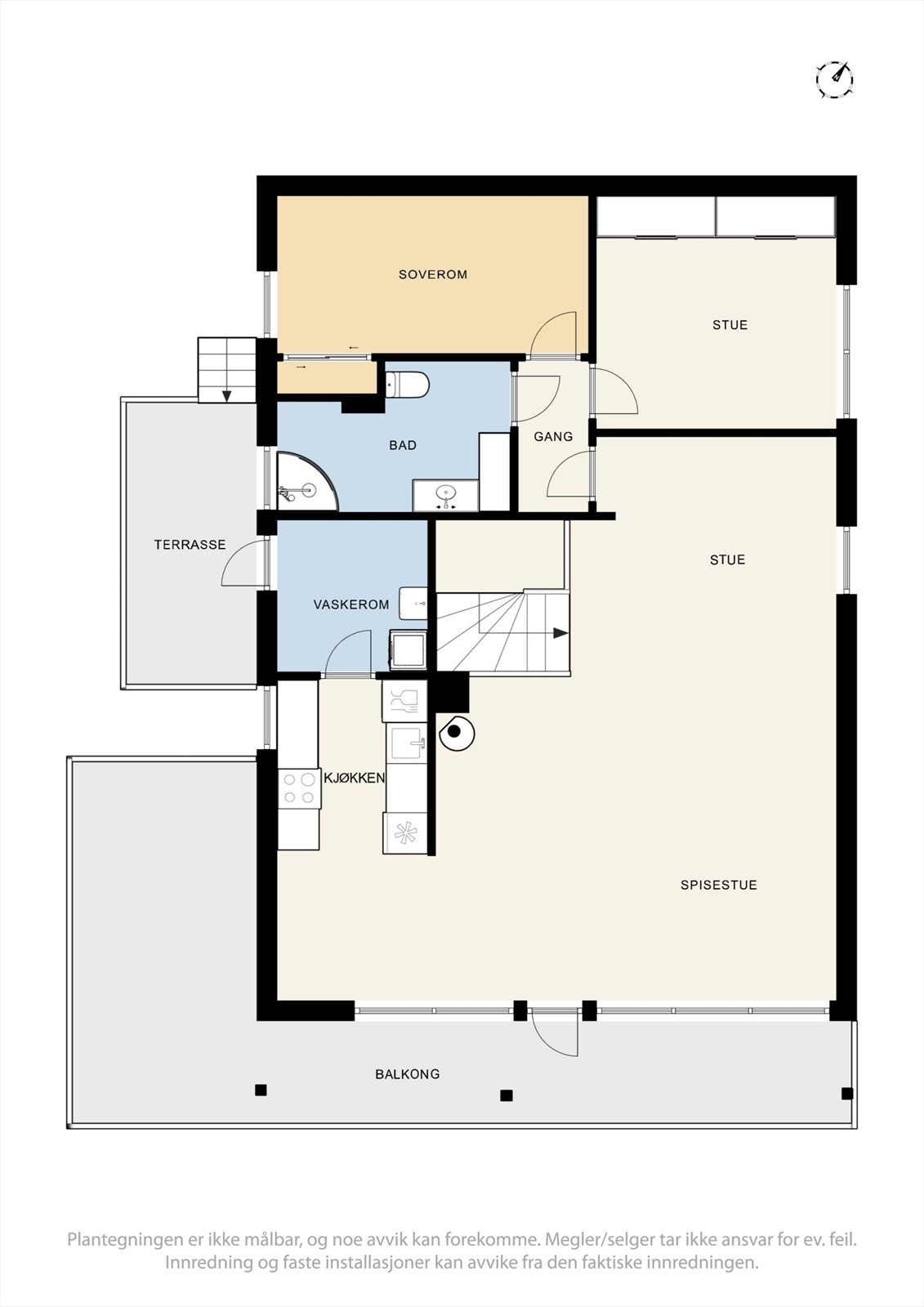 Plantegning hovedetasje. Galleribilde