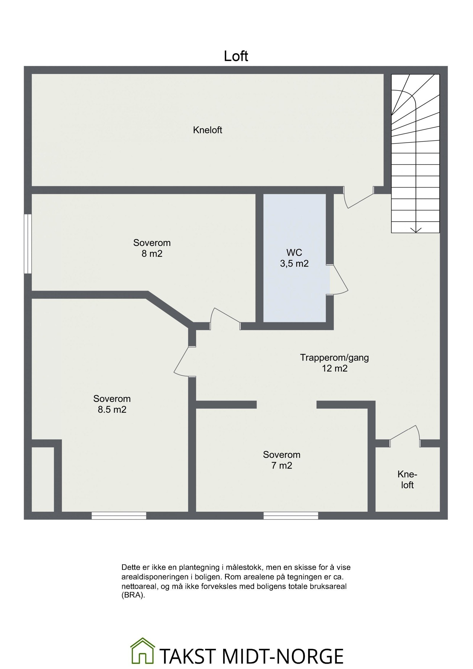 Plantegning loftetasje Galleribilde