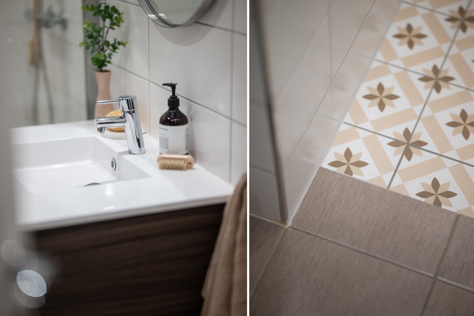 Den lune gulvvarmen gir badet en behagelig atmosfære Galleribilde