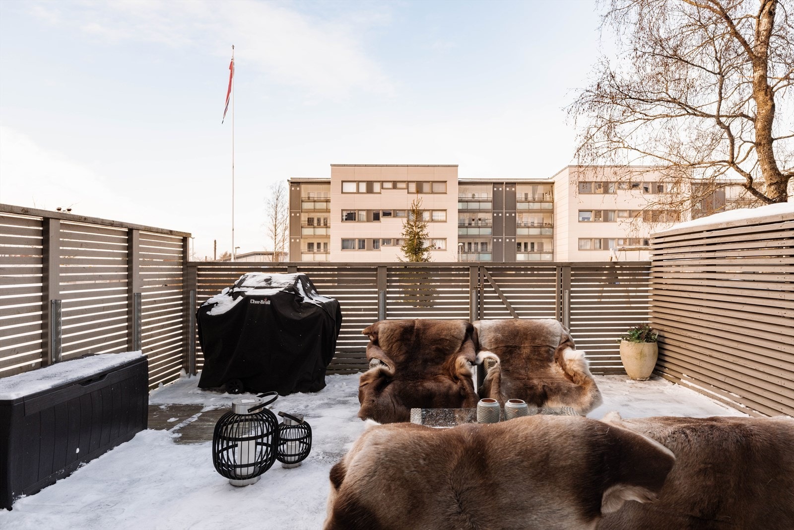 Den private hagedelen gir en sjelden mulighet for leiligheter på denne størrelsen. Galleribilde