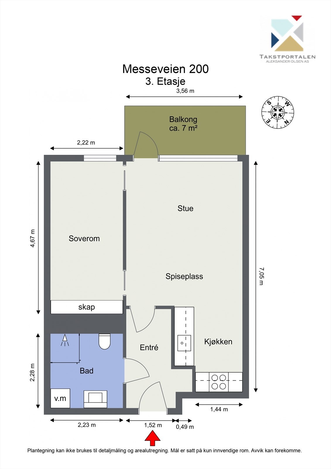 Plantegning. Leiligheten disponerer én bod i felles kjeller. Galleribilde