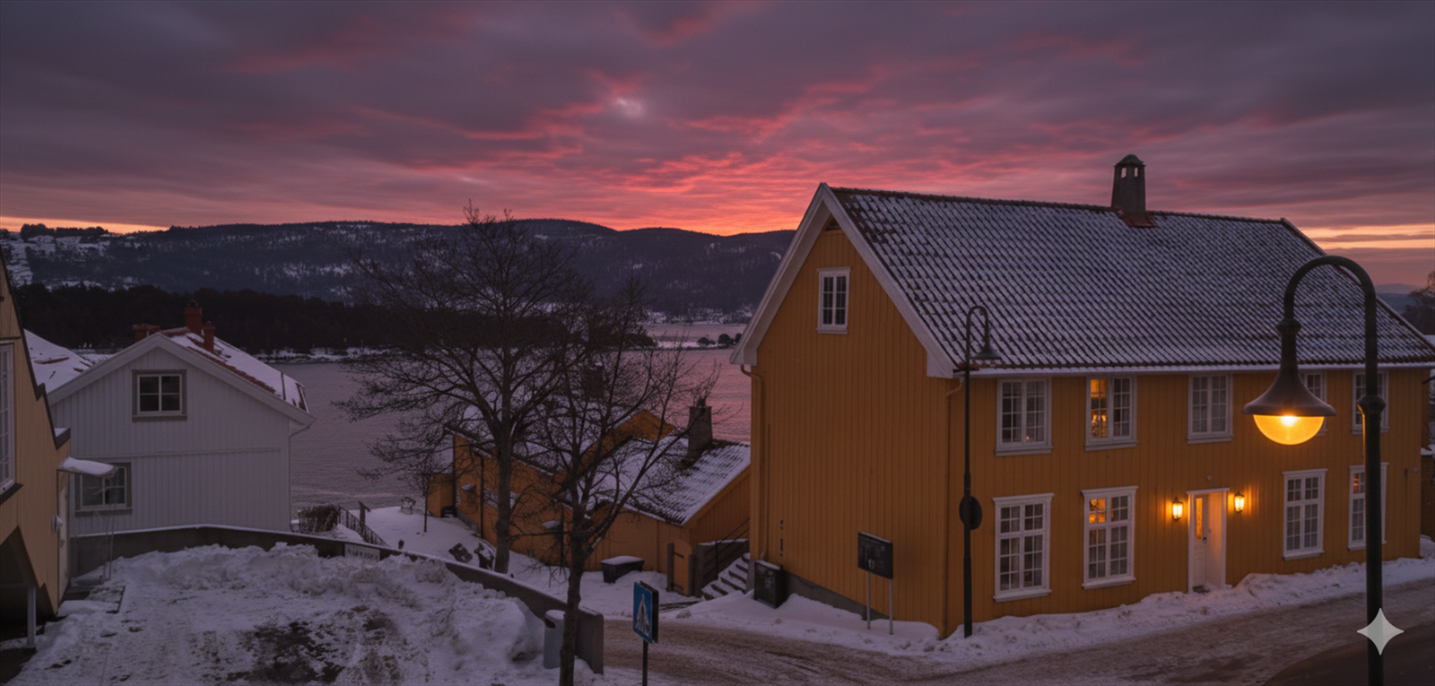 Kveldsstemning mot Svelvikstrømmen Galleribilde