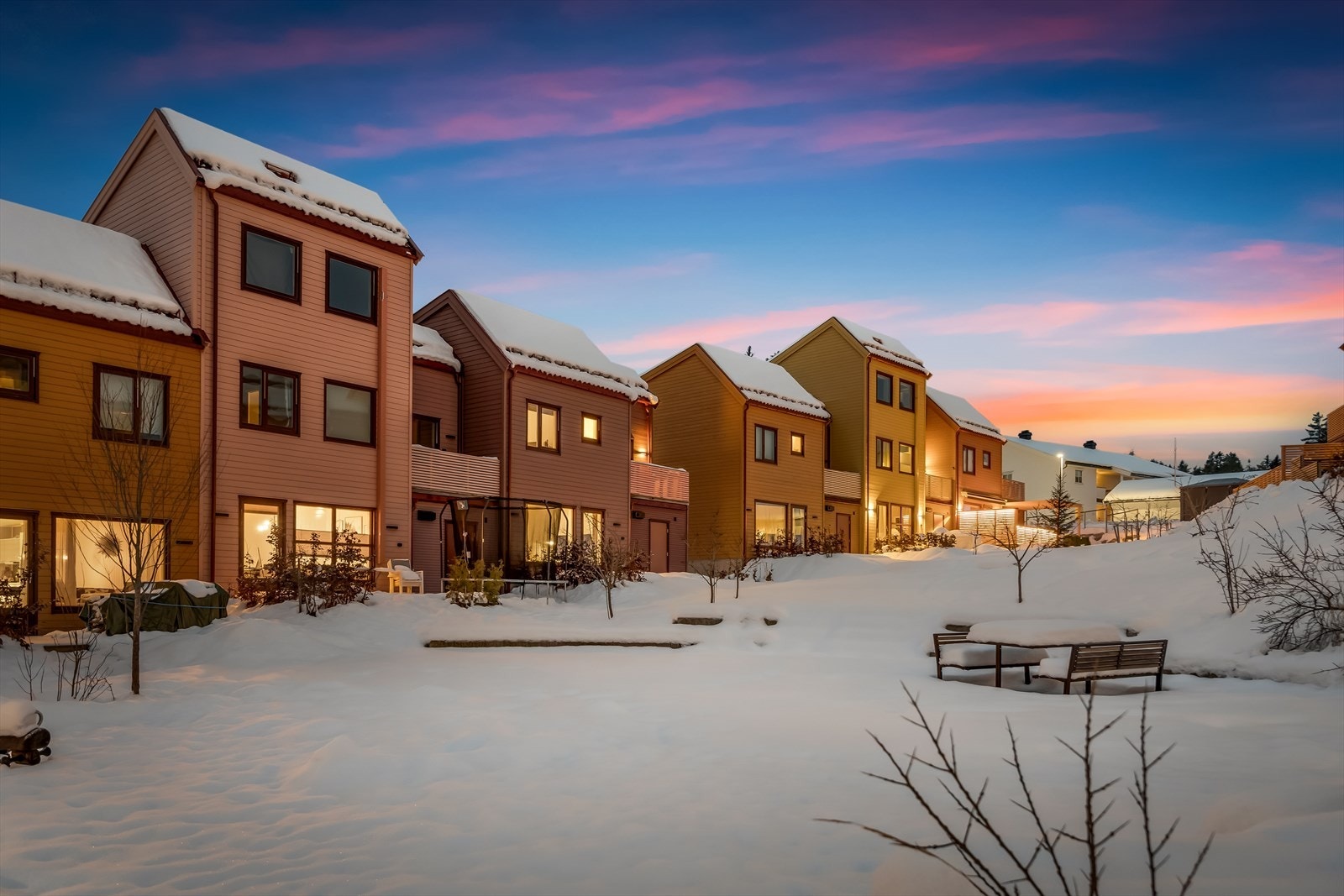 Boligen er en del av Ladderudløkka Huseierforening, som forvalter fellesarealer som grøntområder og lekeplass. Galleribilde