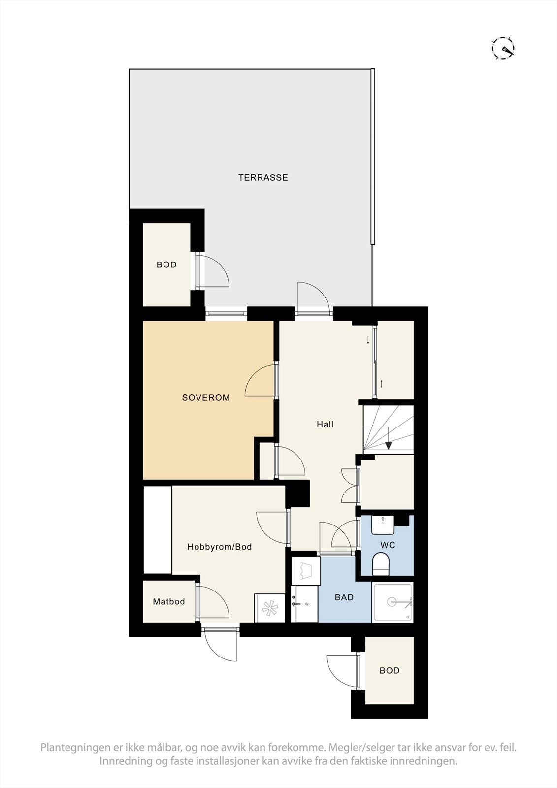 Plantegning U.Etg - Ladegårdsgaten 39E. Galleribilde