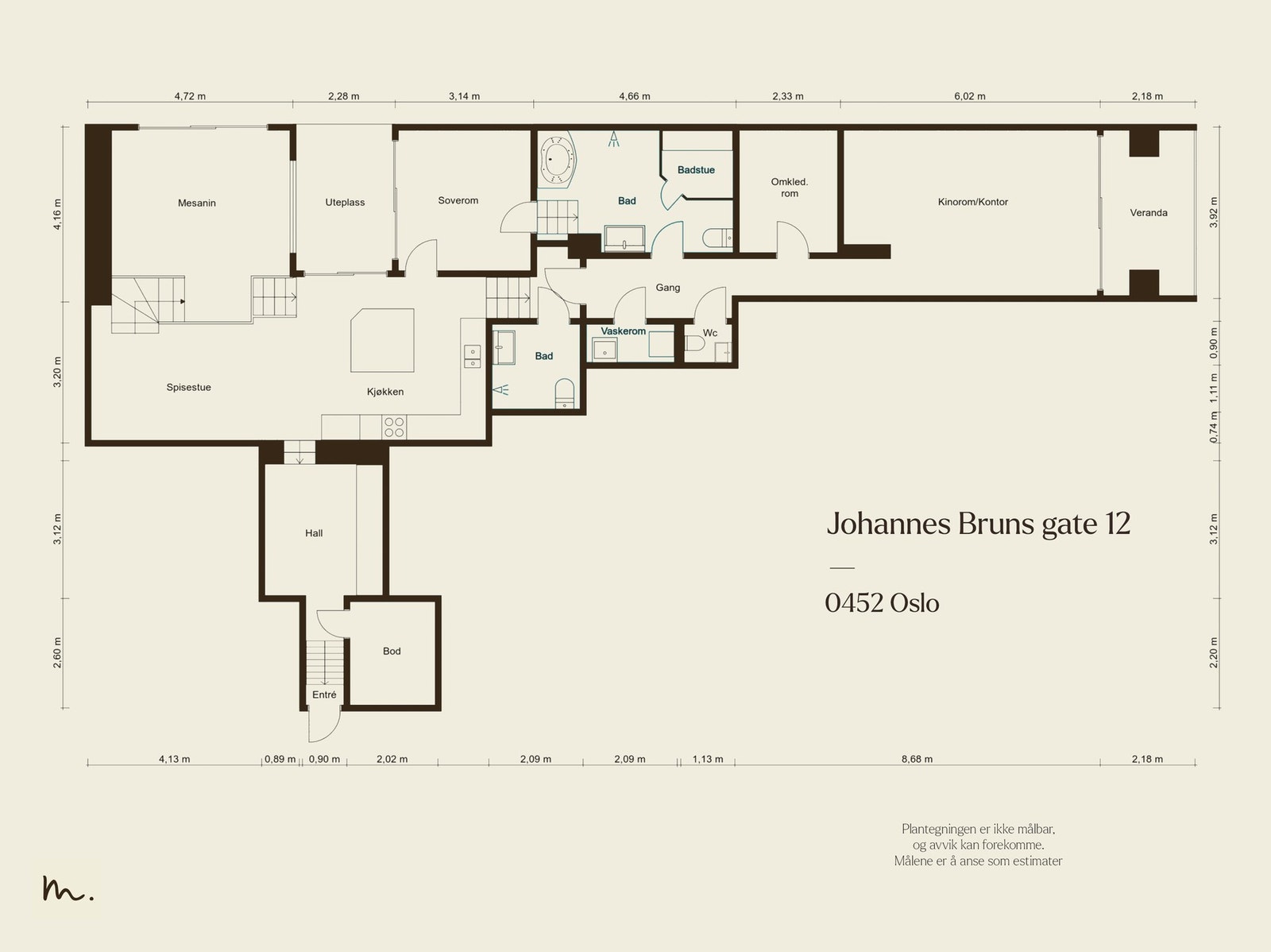 Boligen er et sosialt hjem, tilrettelagt, med stue og kjøkken fordelt over ulike plan. Galleribilde